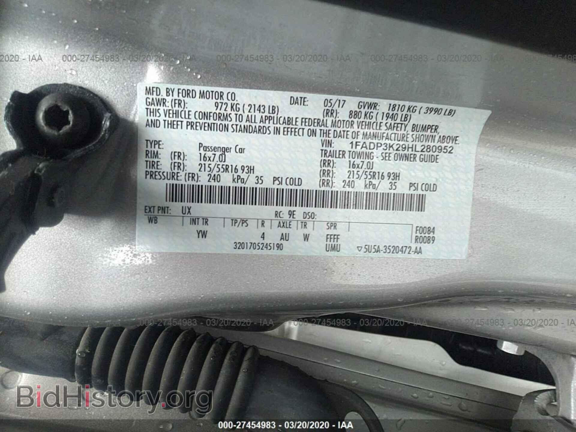 2017 FORD FOCUS - VIN: 1FADP3K29HL280952 - Фото 9