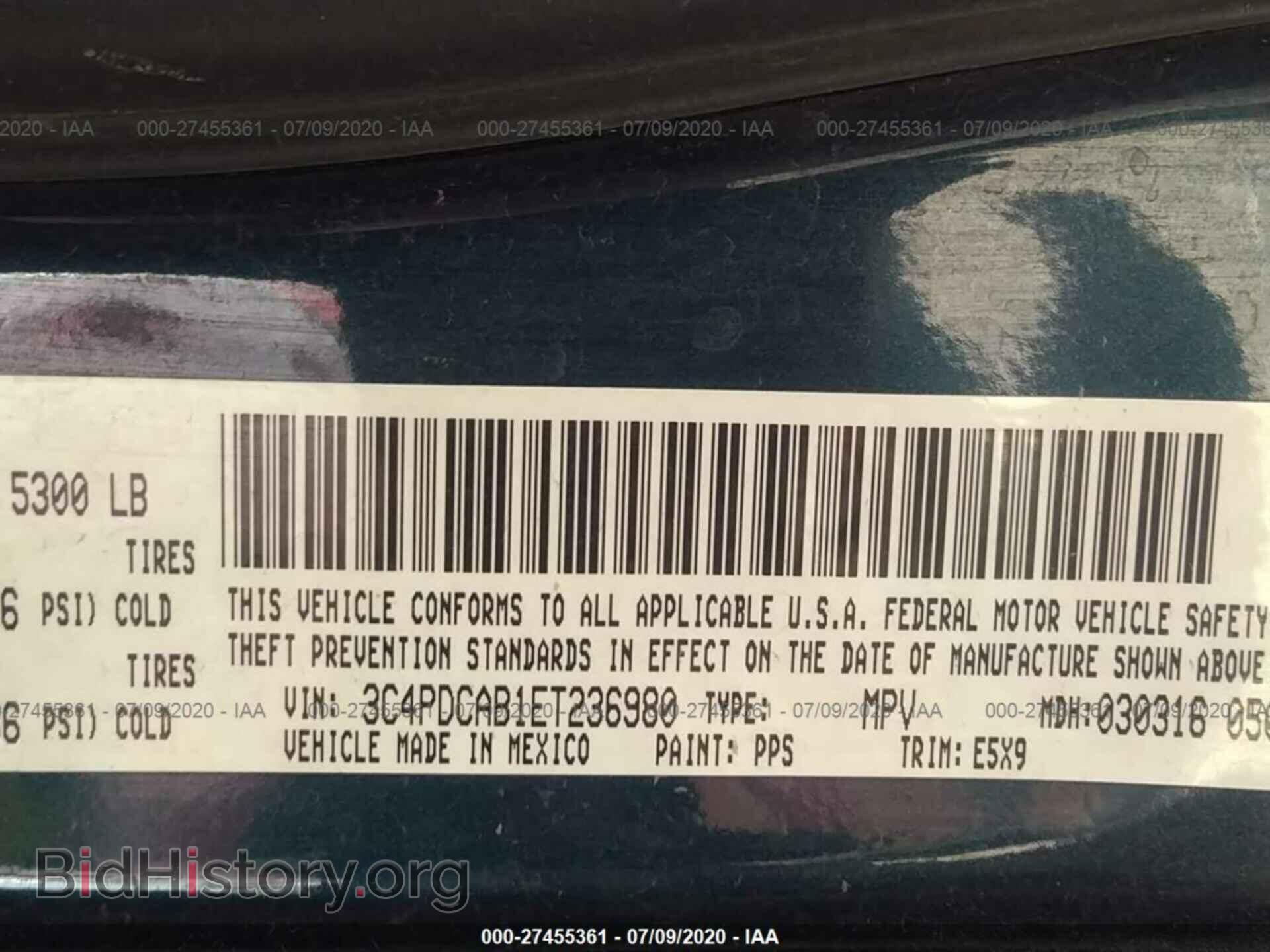 2014 DODGE JOURNEY - VIN: 3C4PDCAB1ET236980 - Фото 9