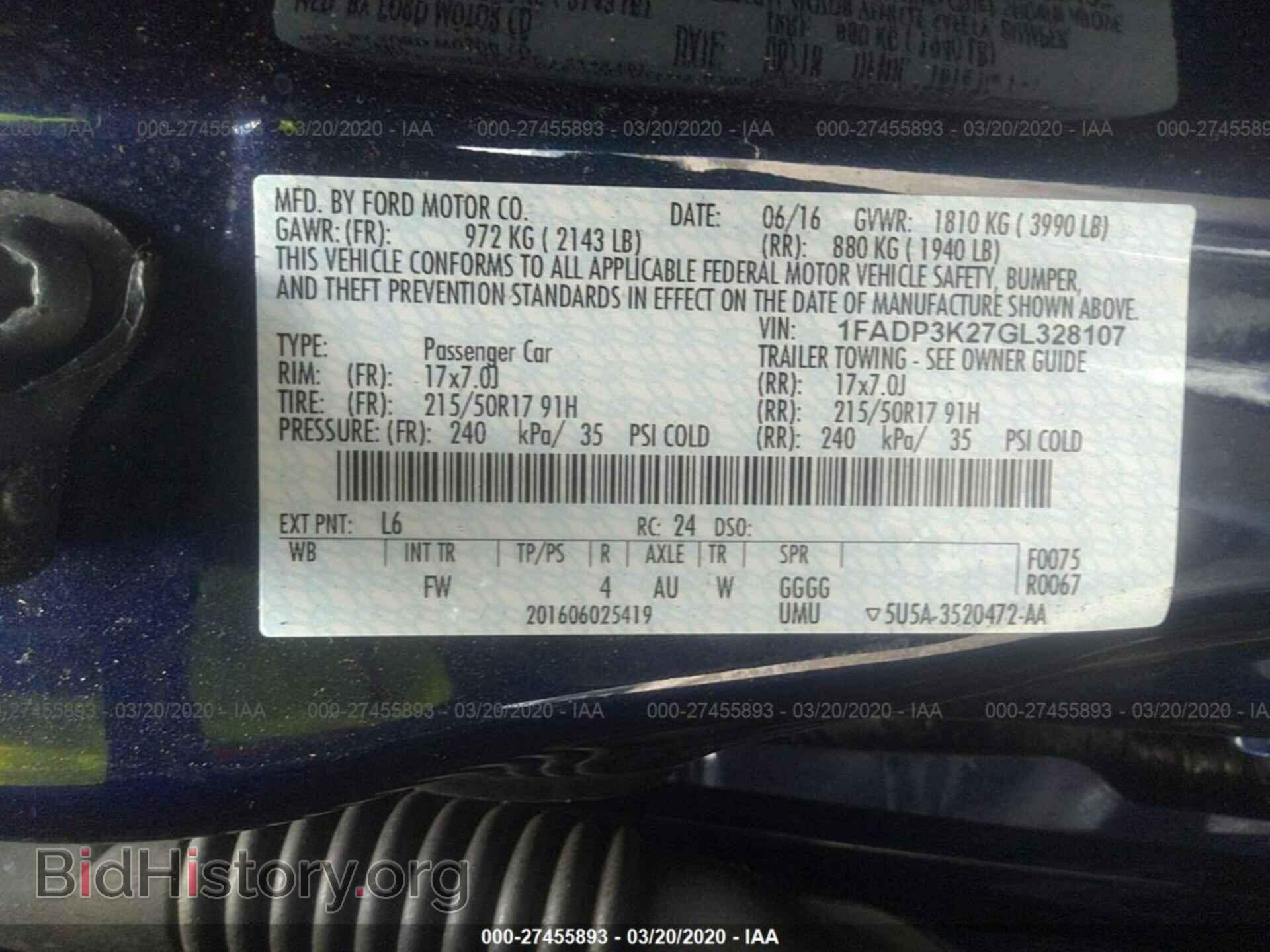2016 FORD FOCUS - VIN: 1FADP3K27GL328107 - Фото 9