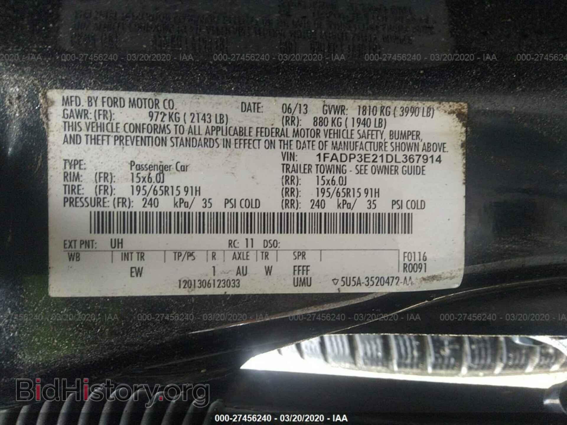 2013 FORD FOCUS - VIN: 1FADP3E21DL367914 - Фото 9
