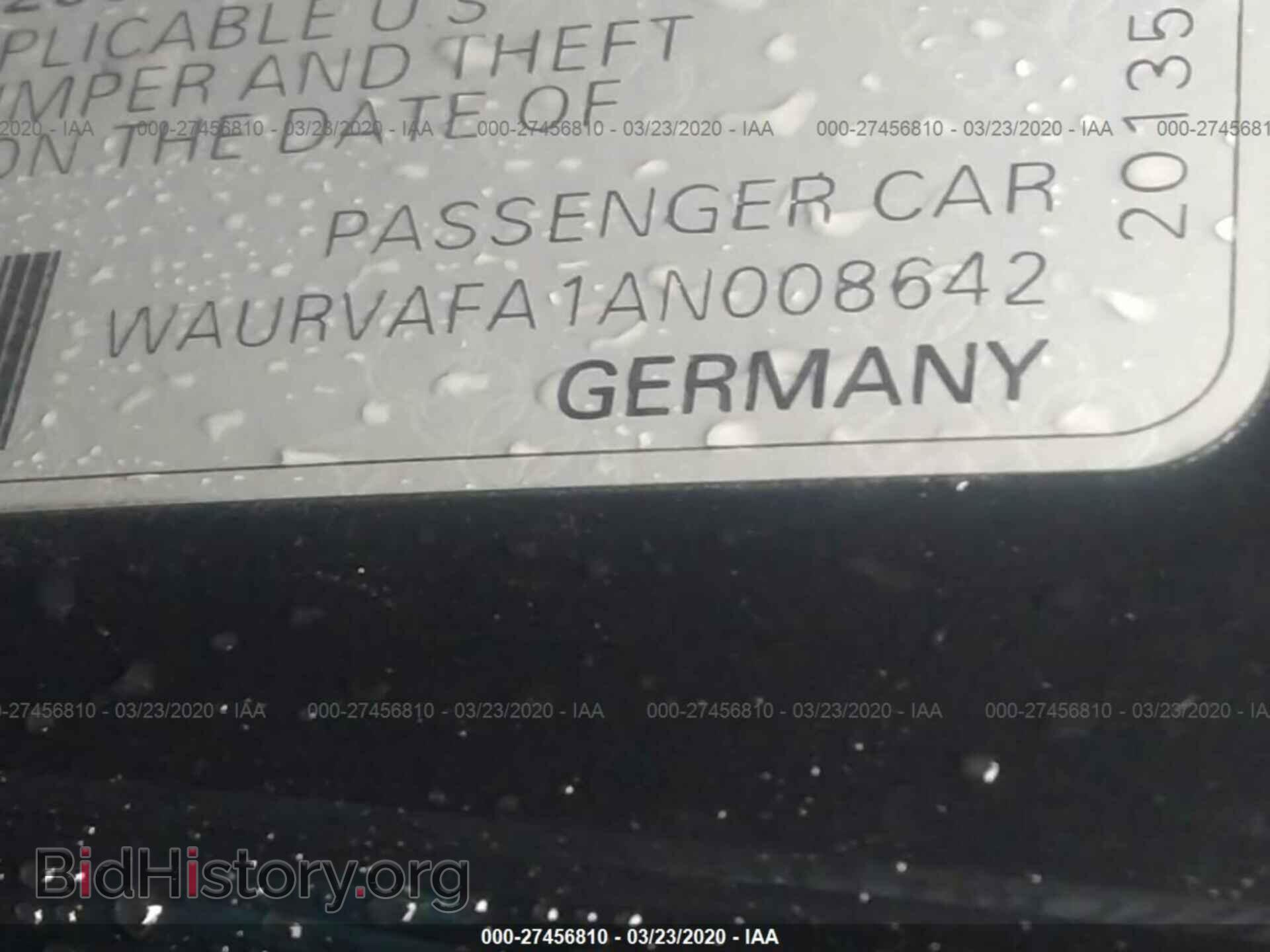 2010 AUDI A8 - VIN: WAURVAFA1AN008642 - Photo 9