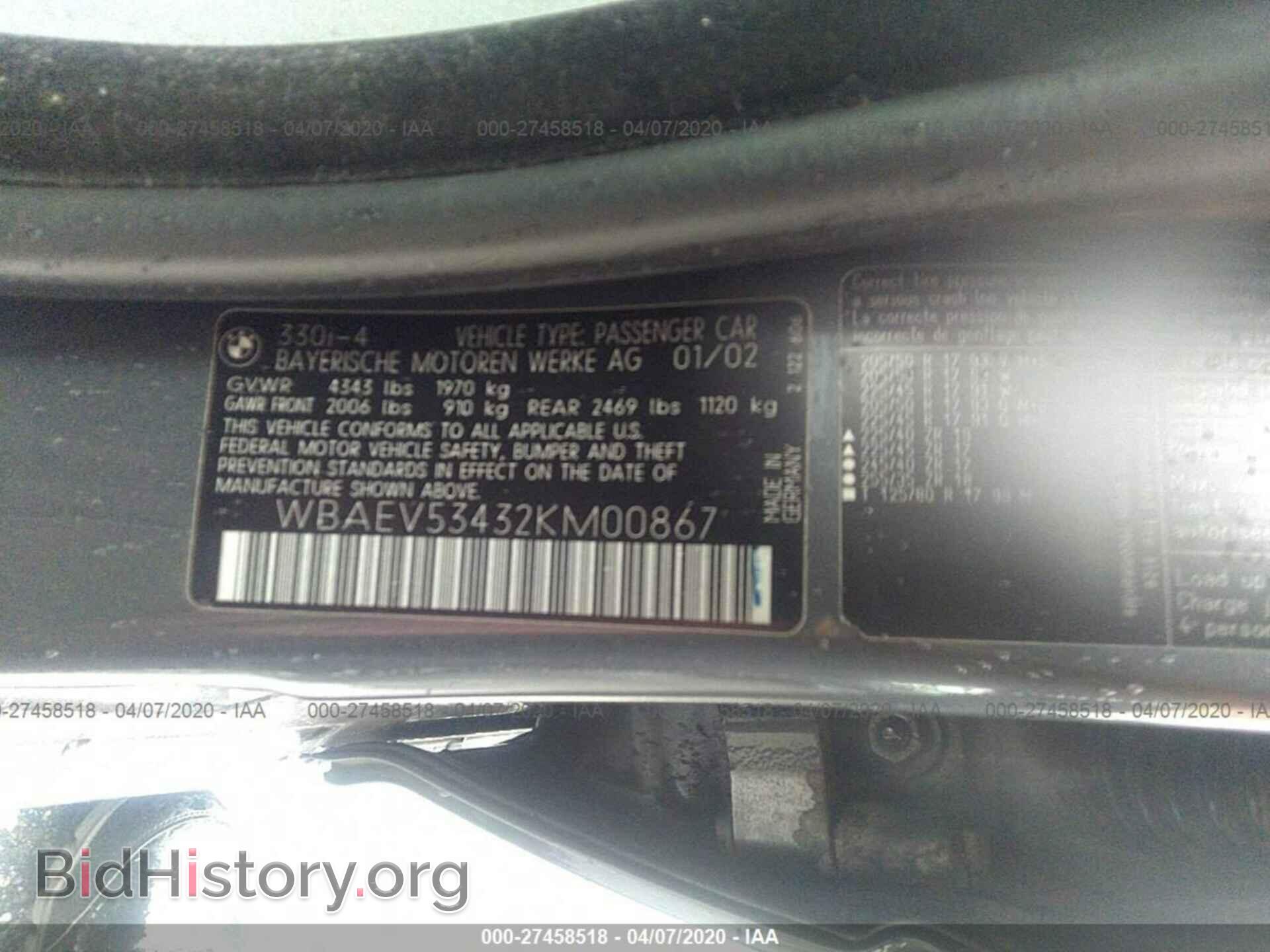 2002 BMW 330 - VIN: WBAEV53432KM00867 - Фото 9