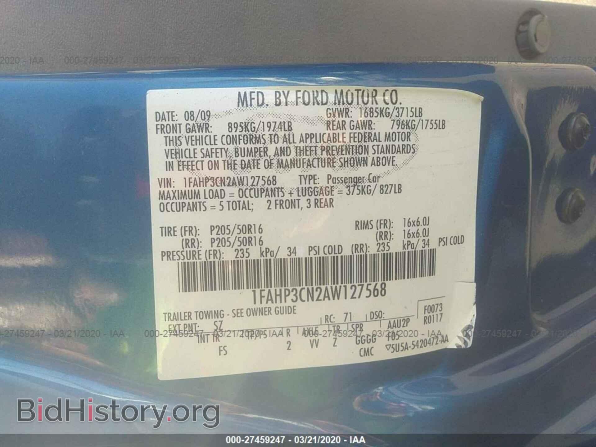2010 FORD FOCUS - VIN: 1FAHP3CN2AW127568 - Фото 9