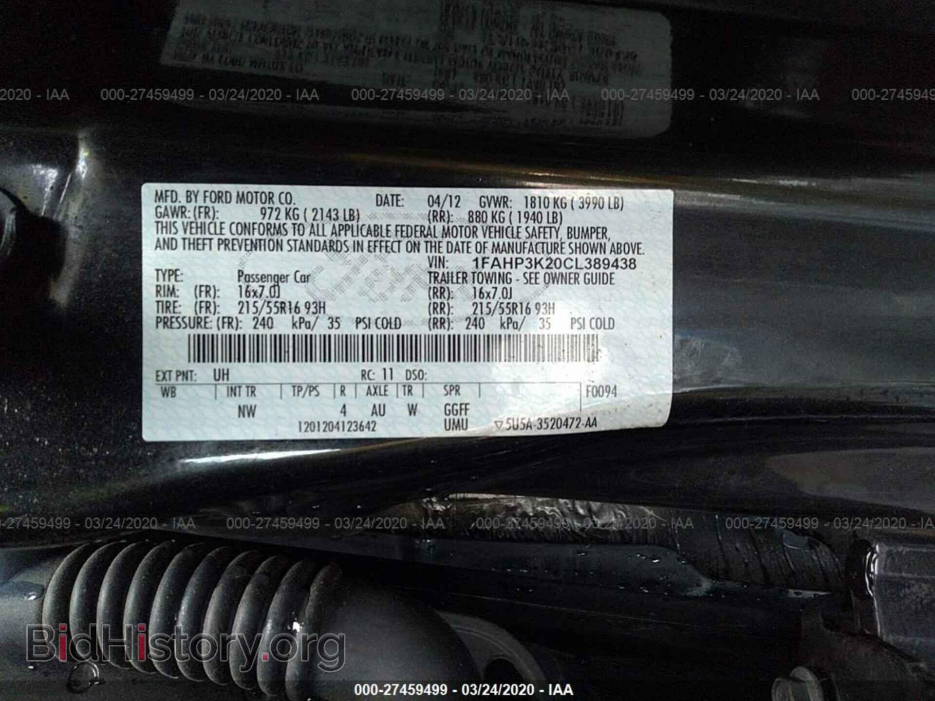 2012 FORD FOCUS - VIN: 1FAHP3K20CL389438 - Photo 9