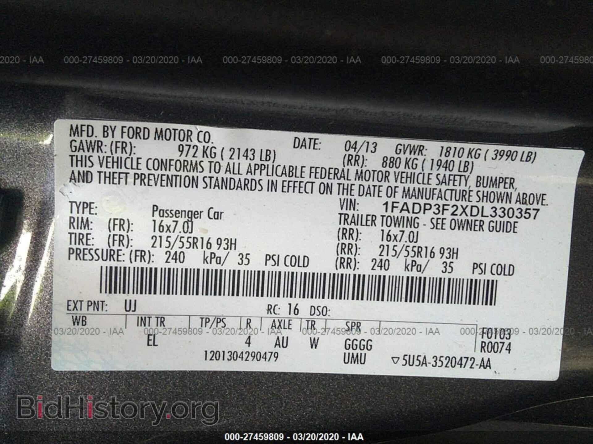 2013 FORD FOCUS - VIN: 1FADP3F2XDL330357 - Photo 9