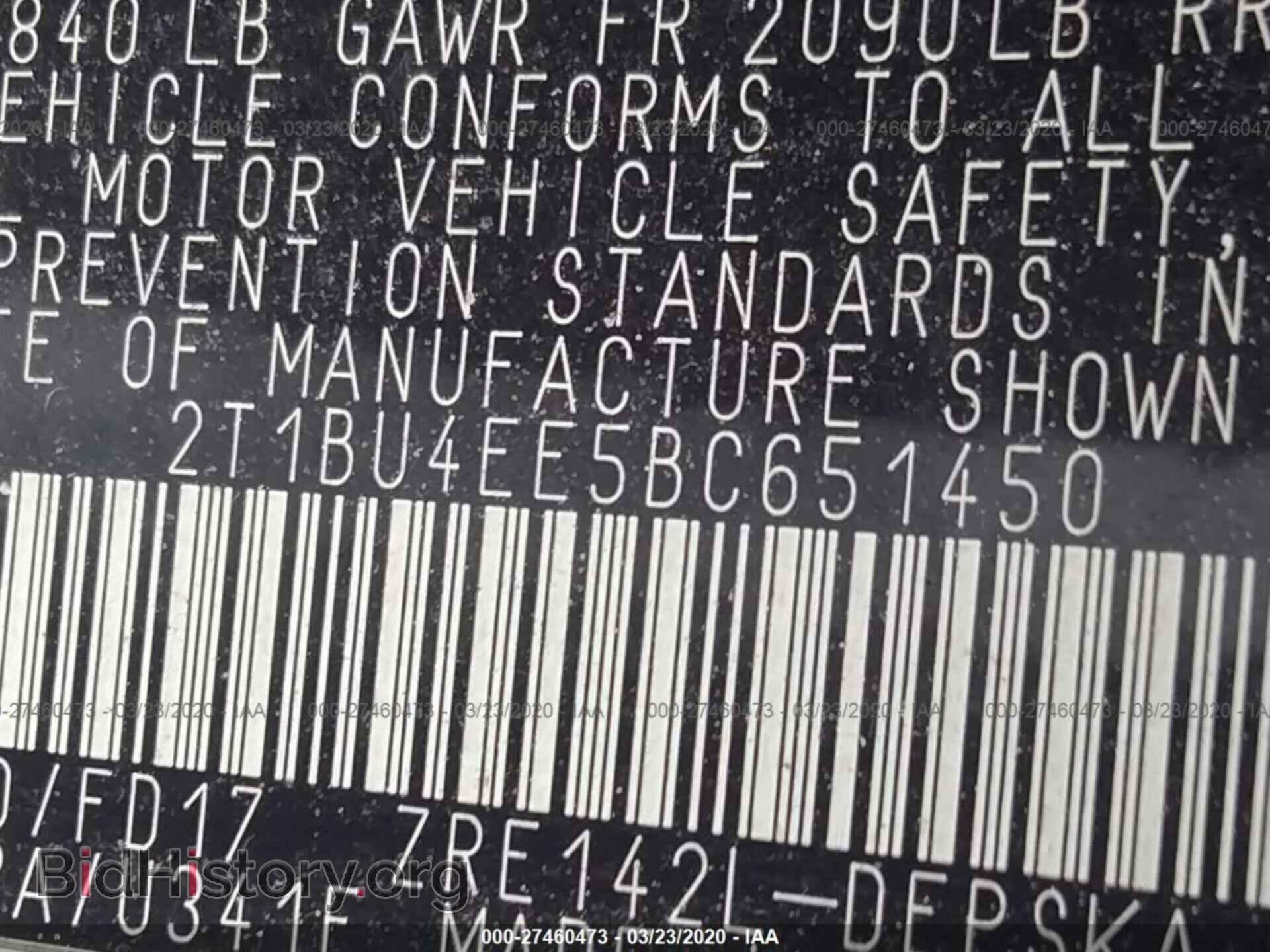2011 TOYOTA COROLLA - VIN: 2T1BU4EE5BC651450 - Фото 9