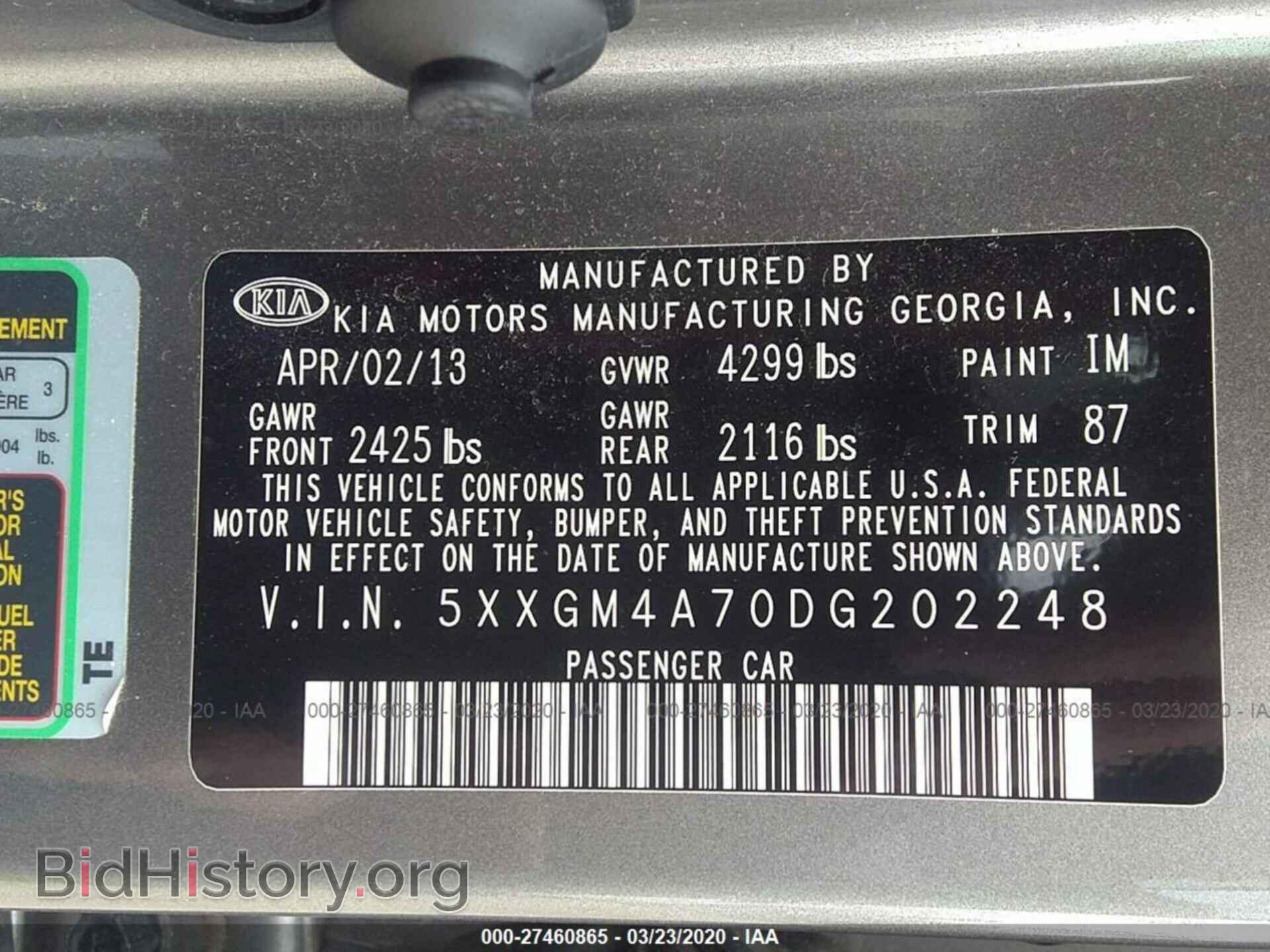 2013 KIA OPTIMA - VIN: 5XXGM4A70DG202248 - Photo 9