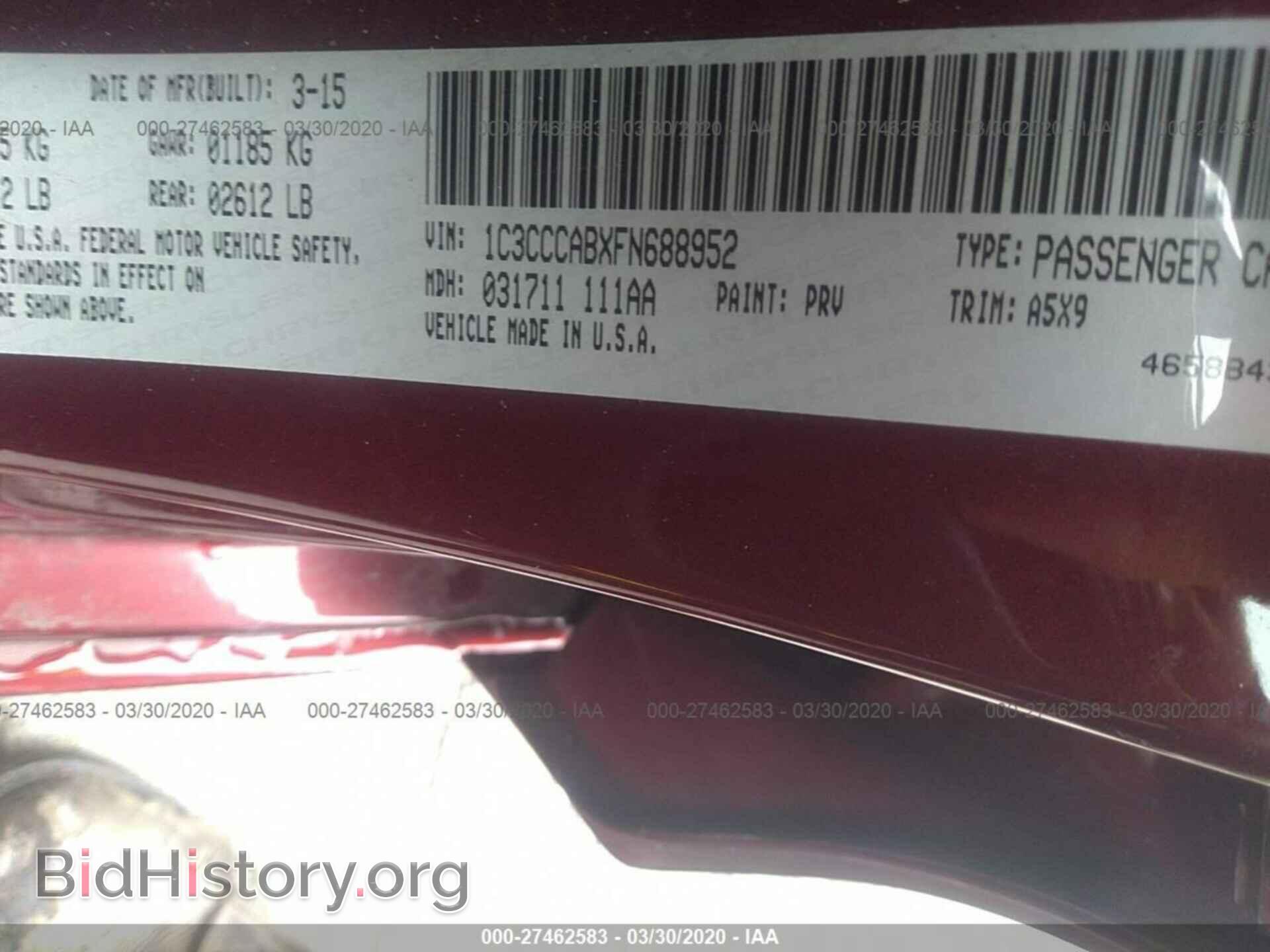 2015 CHRYSLER 200 - VIN: 1C3CCCABXFN688952 - Photo 9