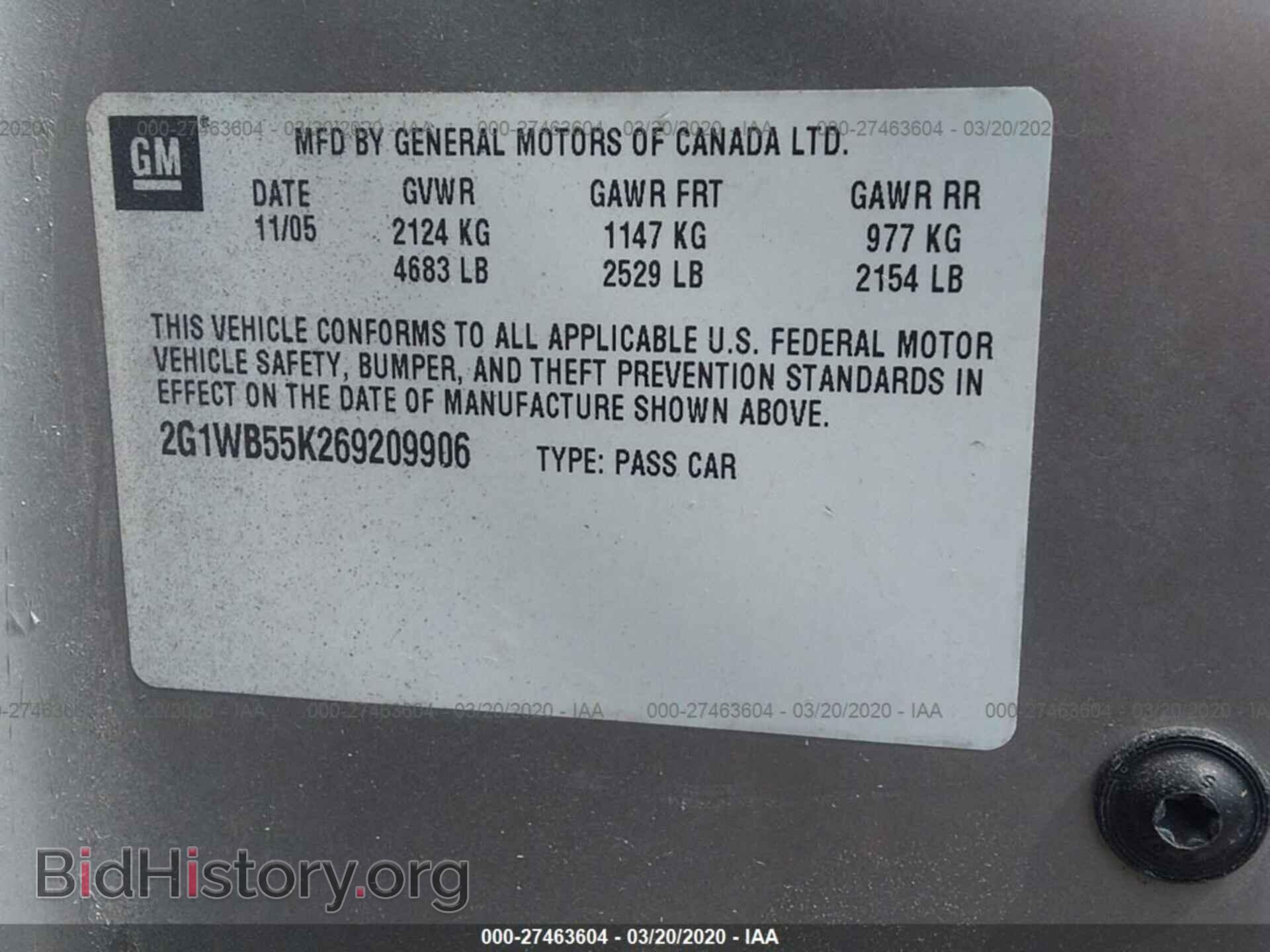 2006 CHEVROLET IMPALA - VIN: 2G1WB55K269209906 - Фото 9