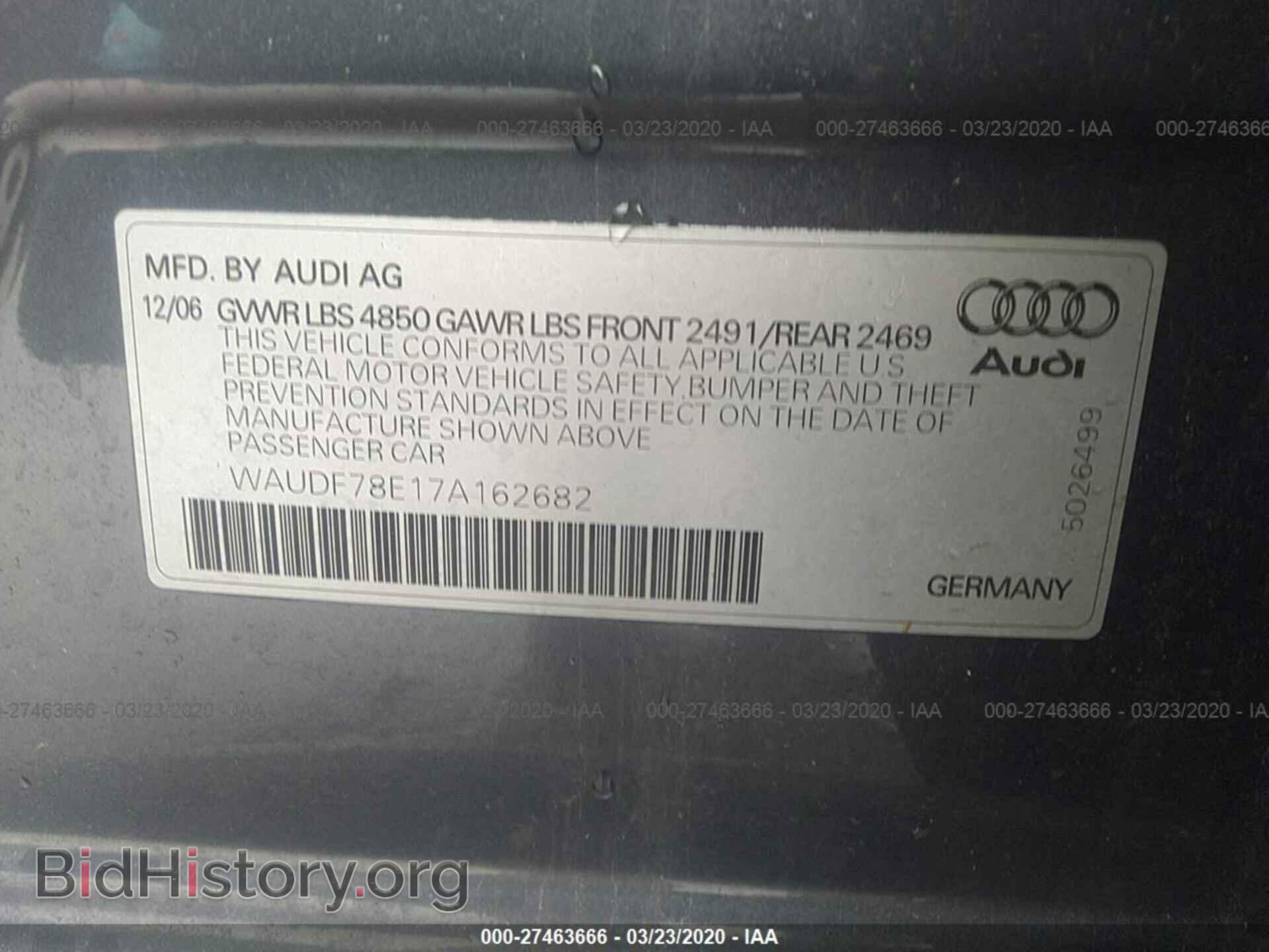 2007 AUDI A4 - VIN: WAUDF78E17A162682 - Photo 9