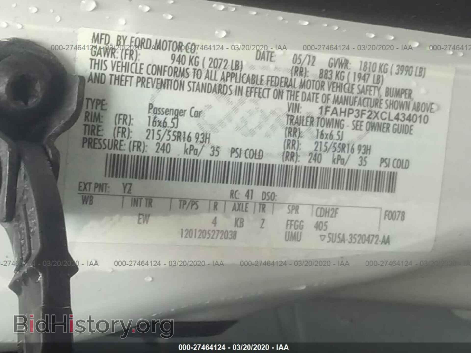 2012 FORD FOCUS - VIN: 1FAHP3F2XCL434010 - Photo 9