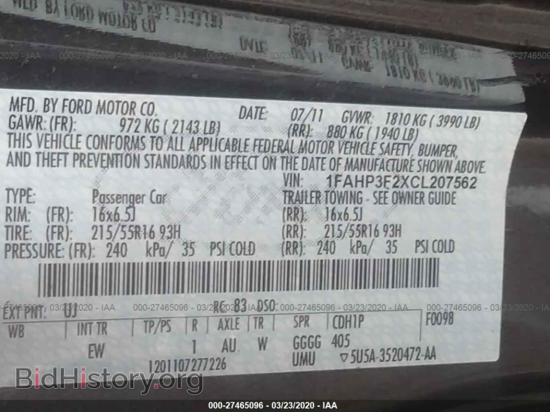 2012 FORD FOCUS - VIN: 1FAHP3F2XCL207562 - Photo 9