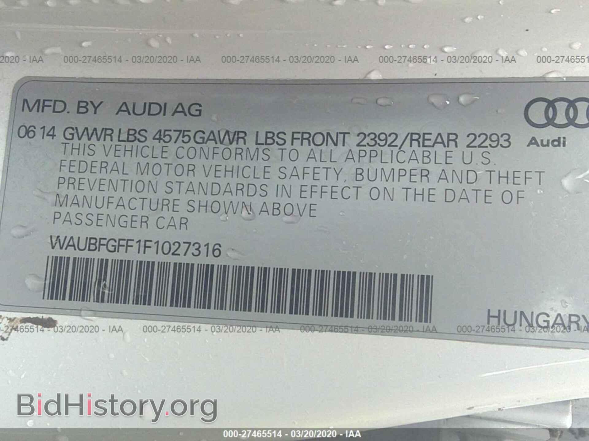 2015 AUDI A3 - VIN: WAUBFGFF1F1027316 - Photo 9