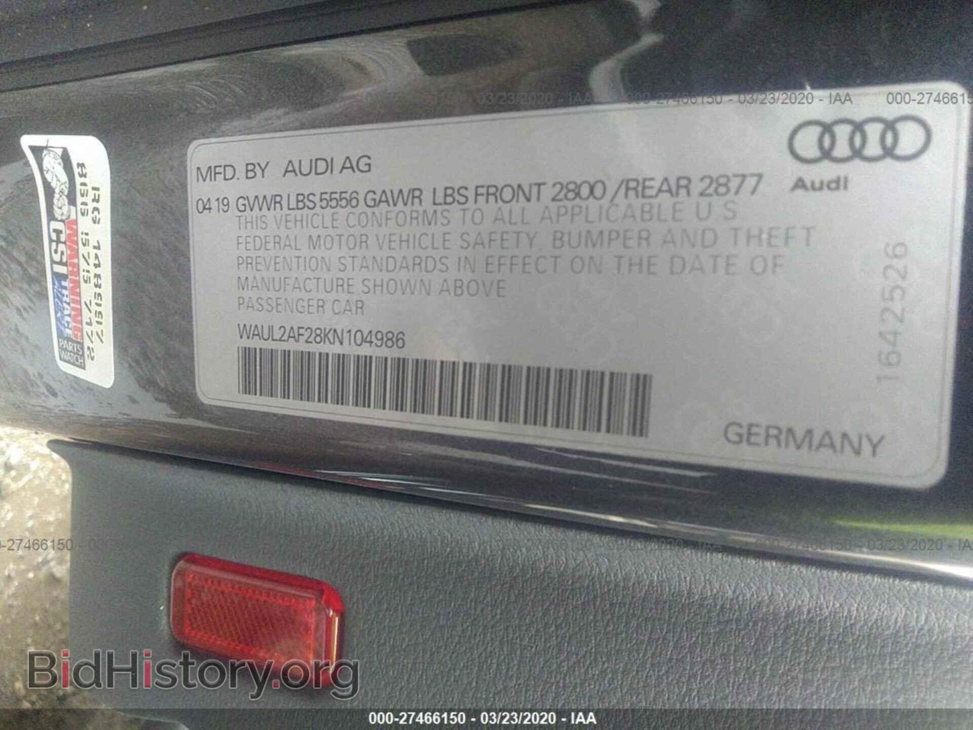 2019 AUDI A6 - VIN: WAUL2AF28KN104986 - Photo 9