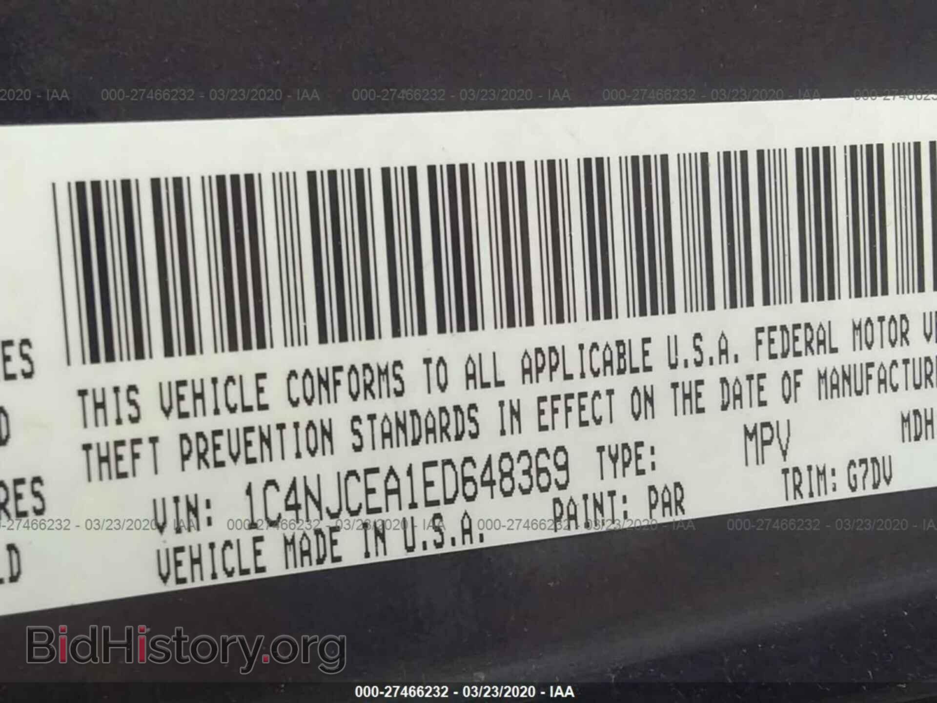 2014 JEEP COMPASS - VIN: 1C4NJCEA1ED648369 - Фото 9