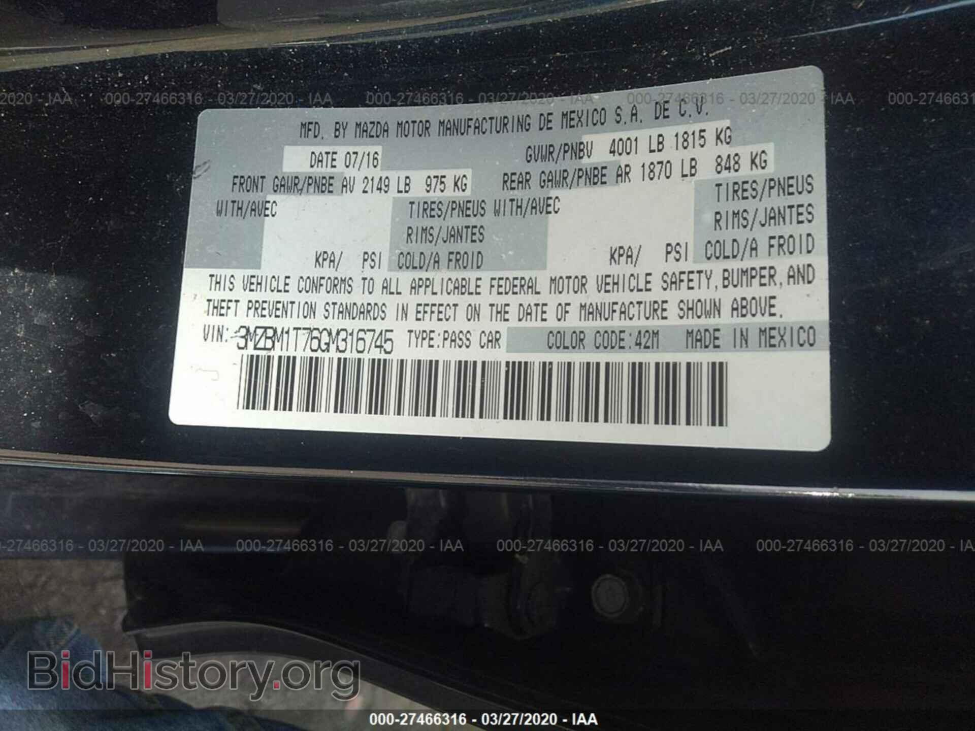 2016 MAZDA 3 - VIN: 3MZBM1T76GM316745 - Фото 9