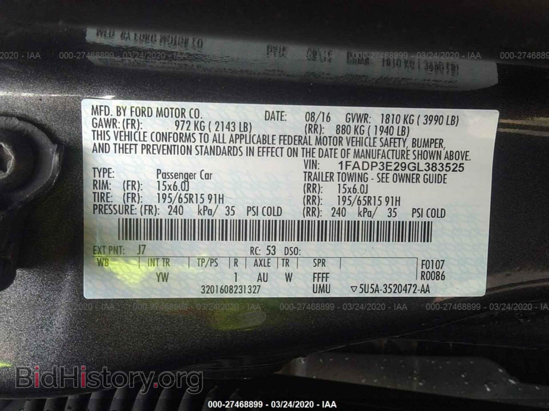 2016 FORD FOCUS - VIN: 1FADP3E29GL383525 - Фото 9