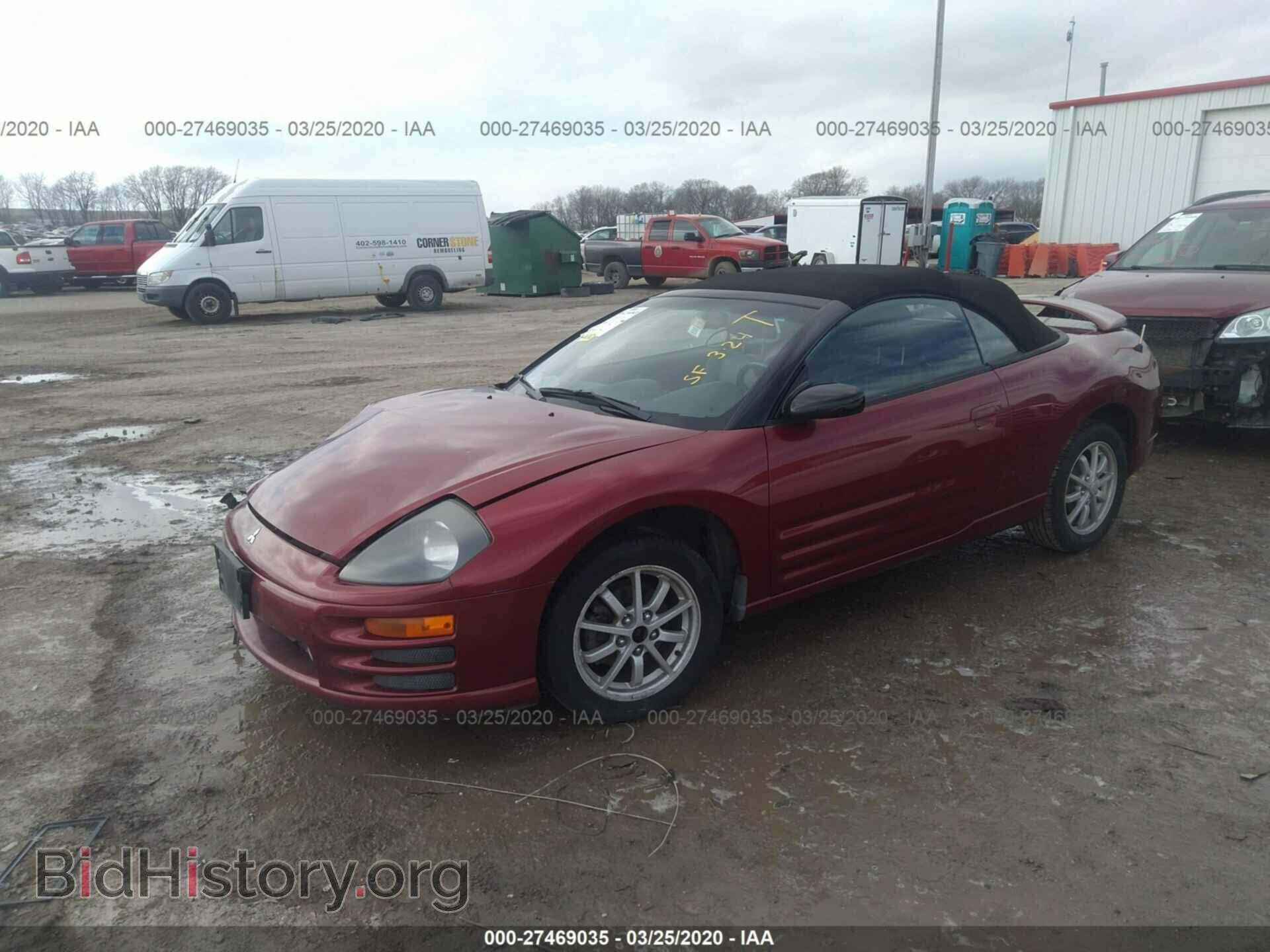 2002 MITSUBISHI ECLIPSE - VIN: 4A3AE45G22E059539 - Фото 2