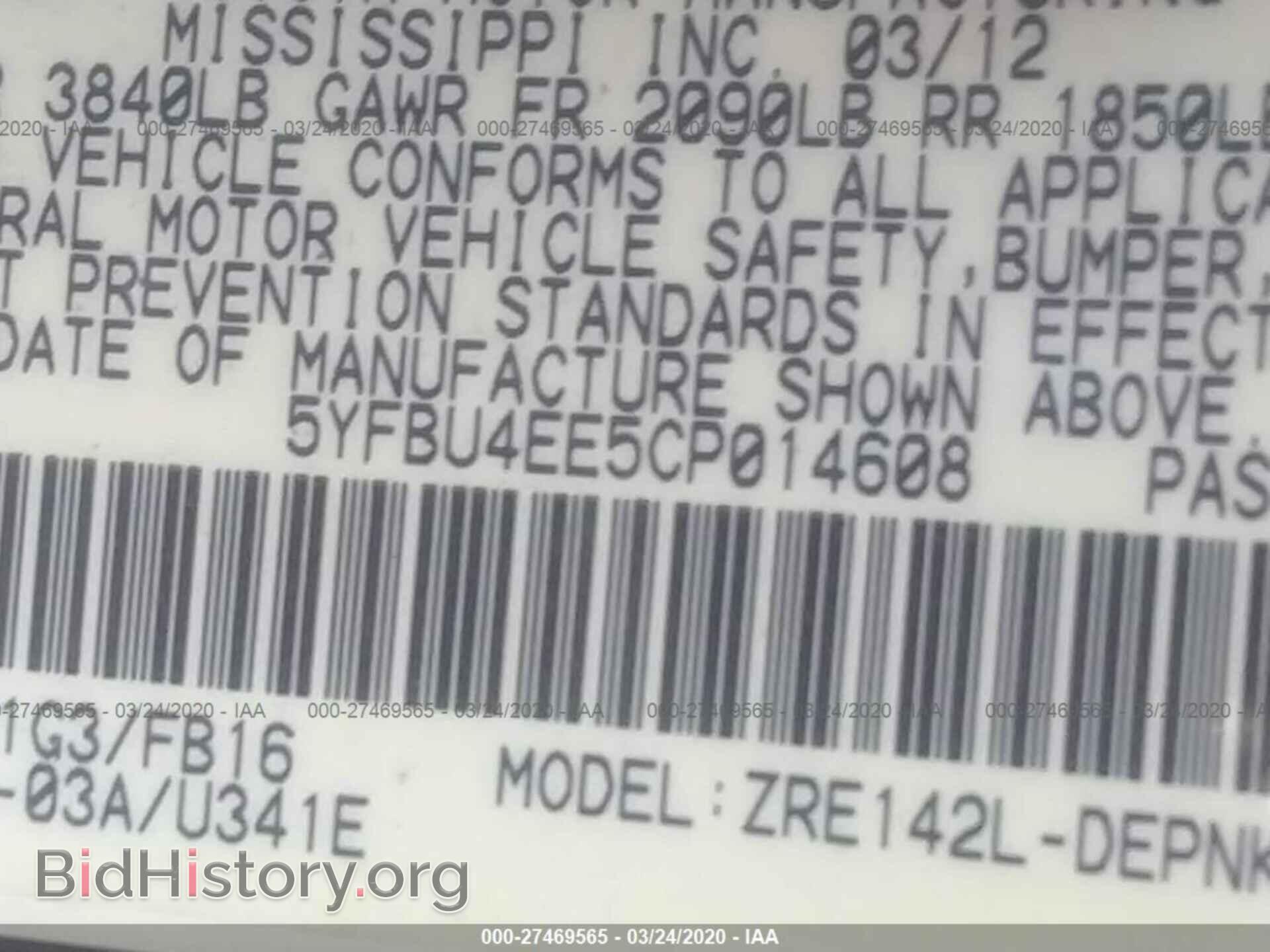 2012 TOYOTA COROLLA - VIN: 5YFBU4EE5CP014608 - Фото 9