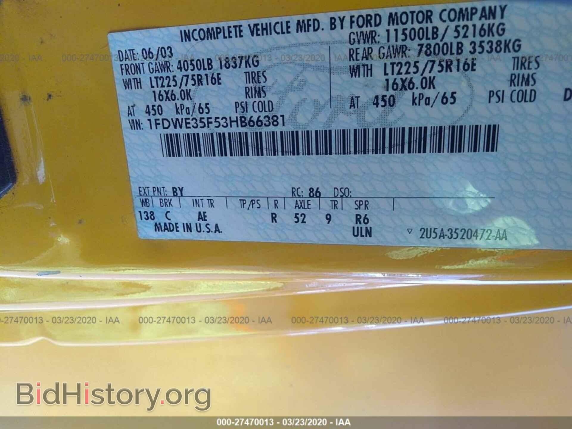 2003 FORD ECONOLINE - VIN: 1FDWE35F53HB66381 - Фото 9