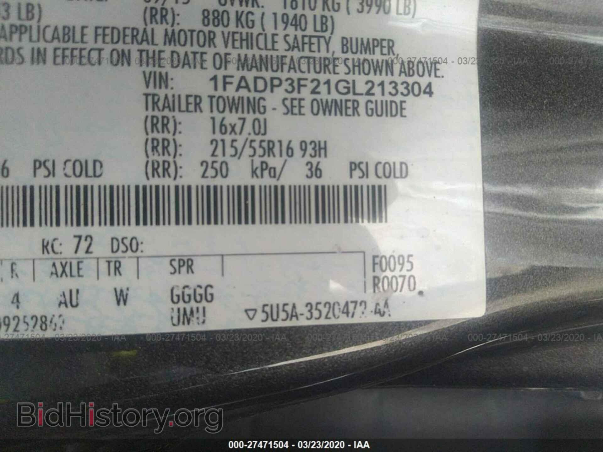 2016 FORD FOCUS - VIN: 1FADP3F21GL213304 - Фото 9
