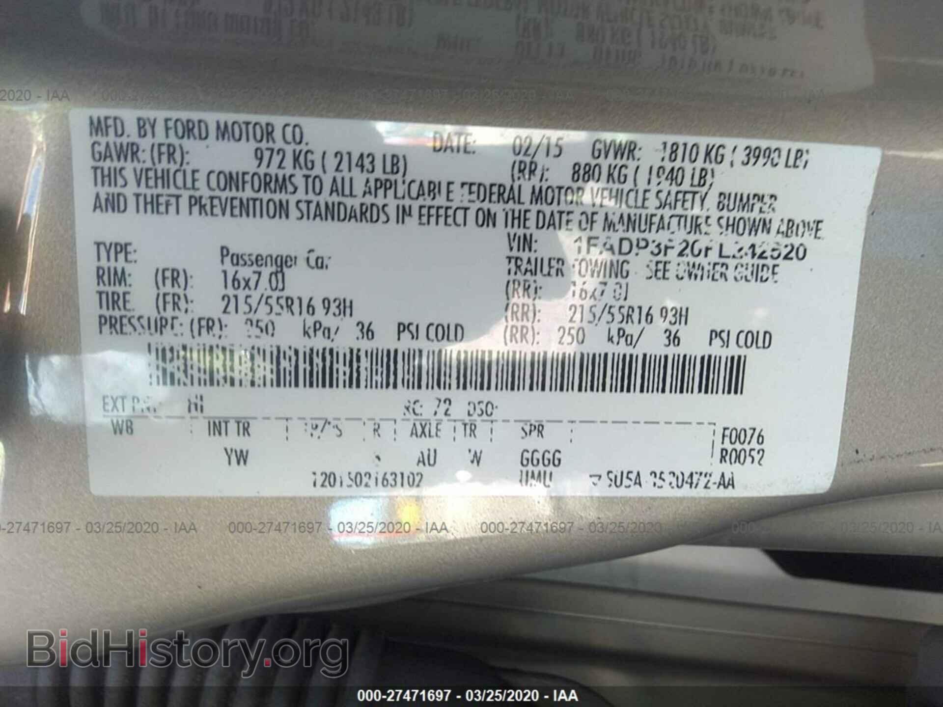 2015 FORD FOCUS - VIN: 1FADP3F20FL242520 - Фото 9