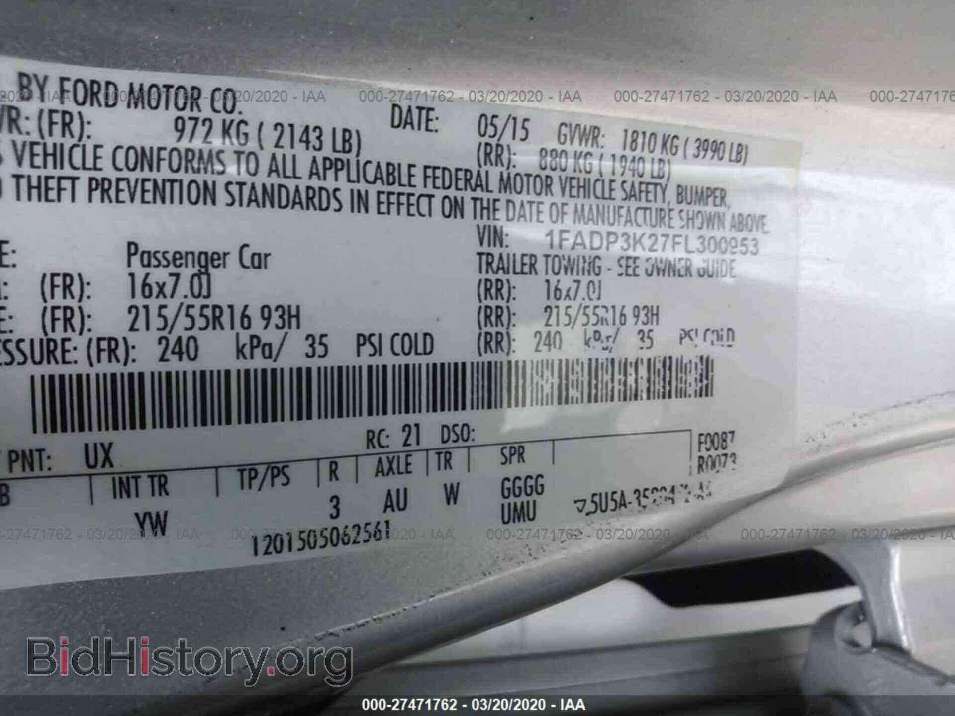 2015 FORD FOCUS - VIN: 1FADP3K27FL300953 - Фото 9