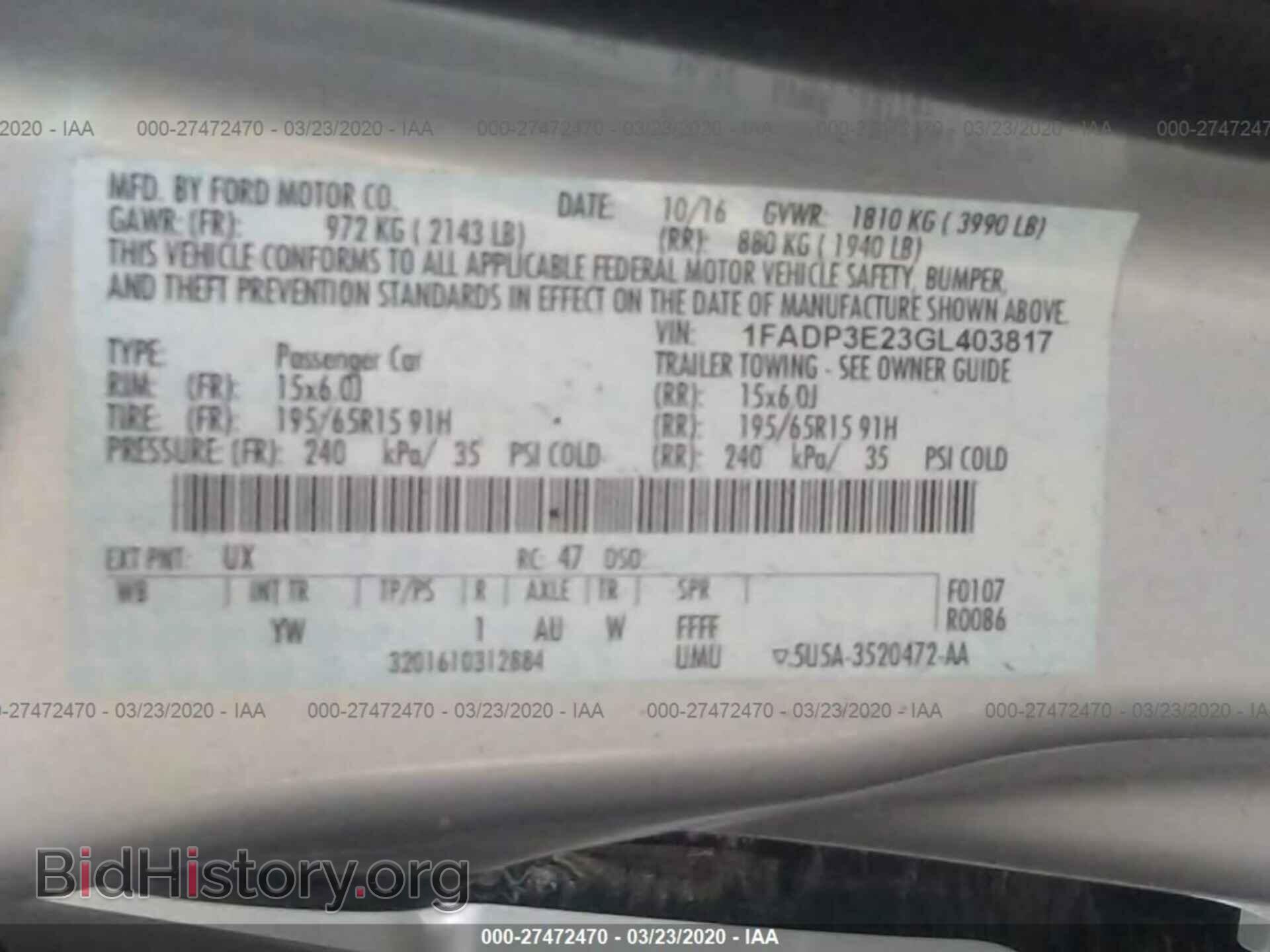 2016 FORD FOCUS - VIN: 1FADP3E23GL403817 - Photo 9