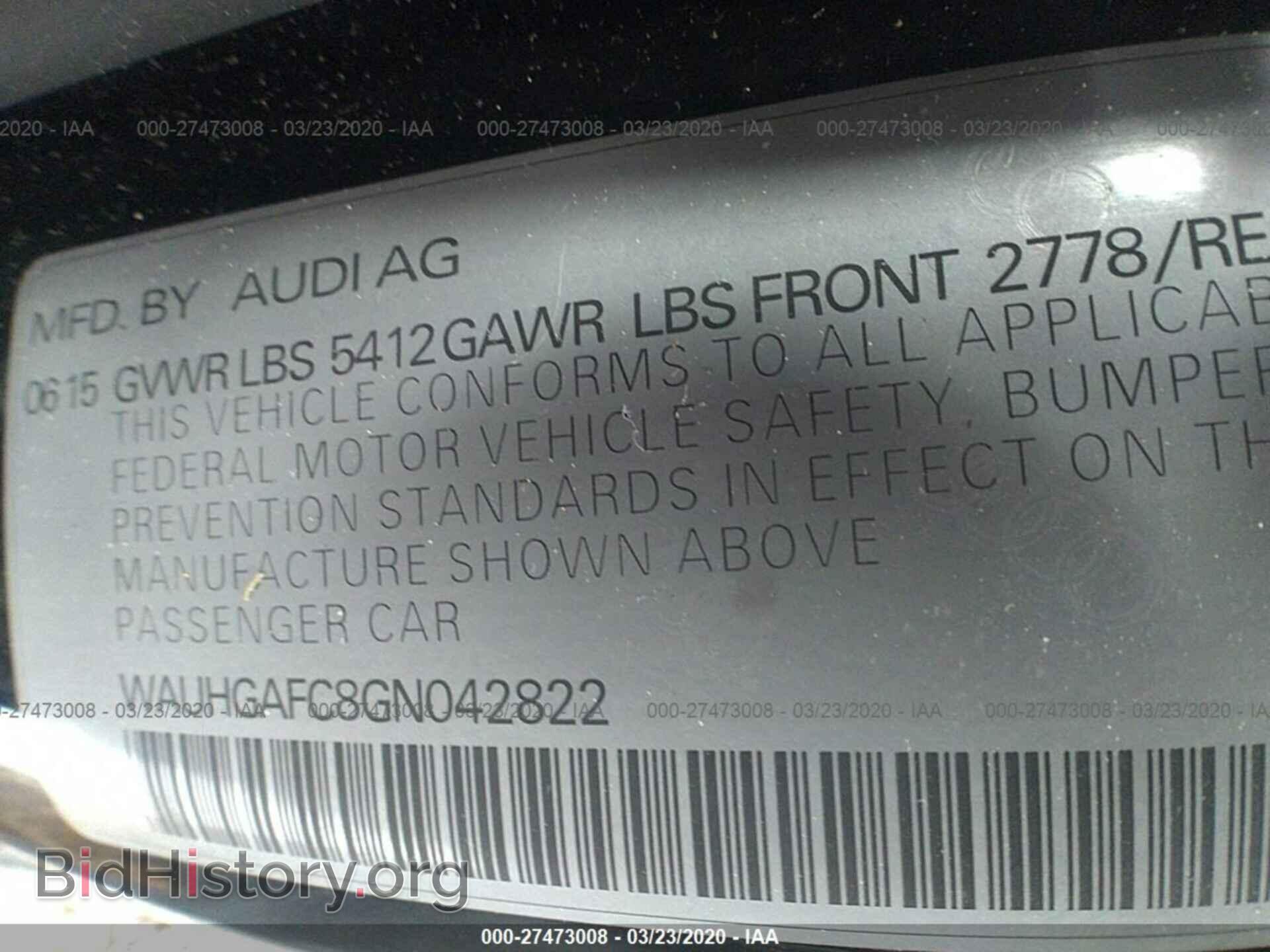 2016 AUDI A6 - VIN: WAUHGAFC8GN042822 - Фото 9