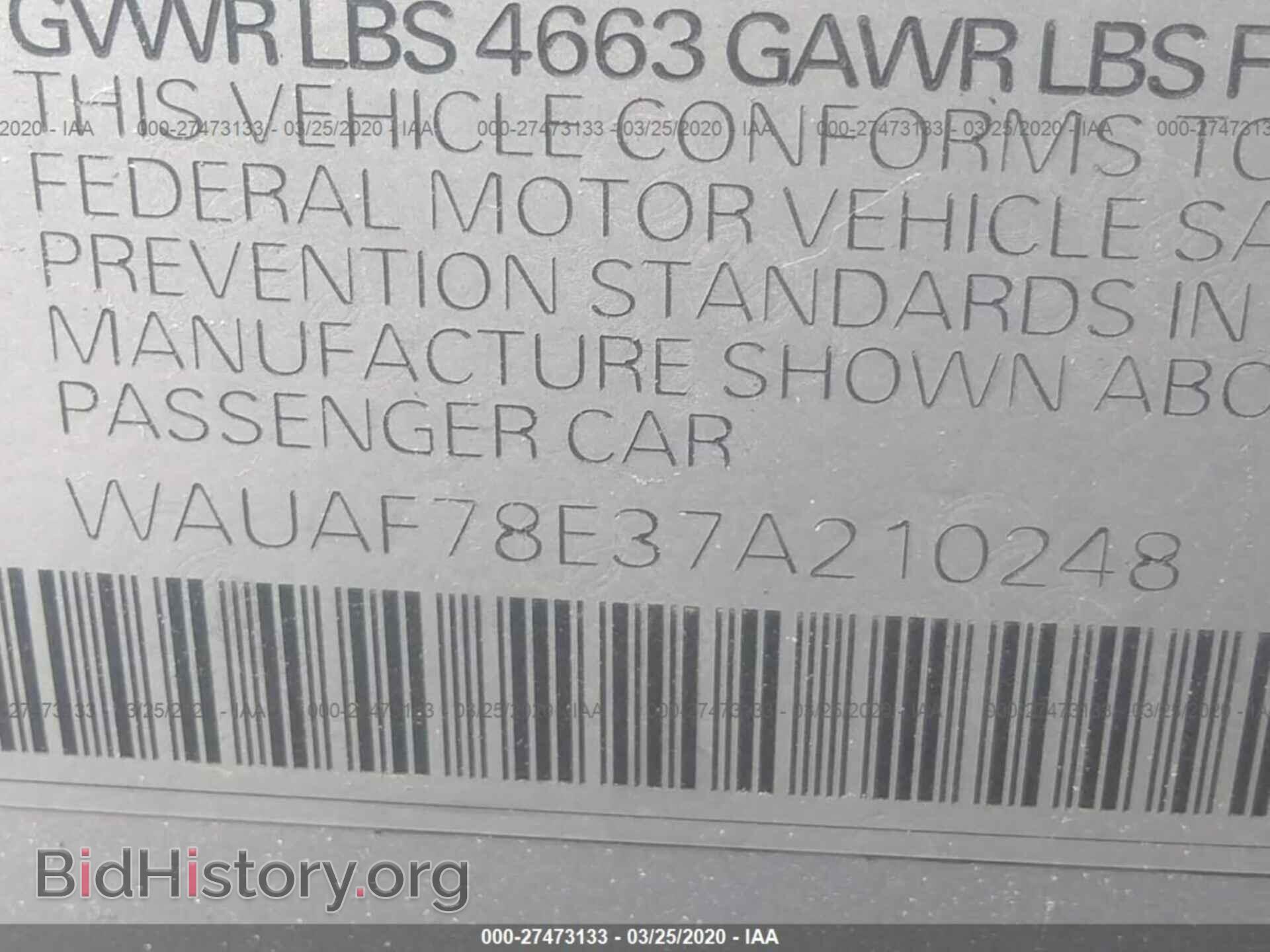 2007 AUDI A4 - VIN: WAUAF78E37A210248 - Photo 9