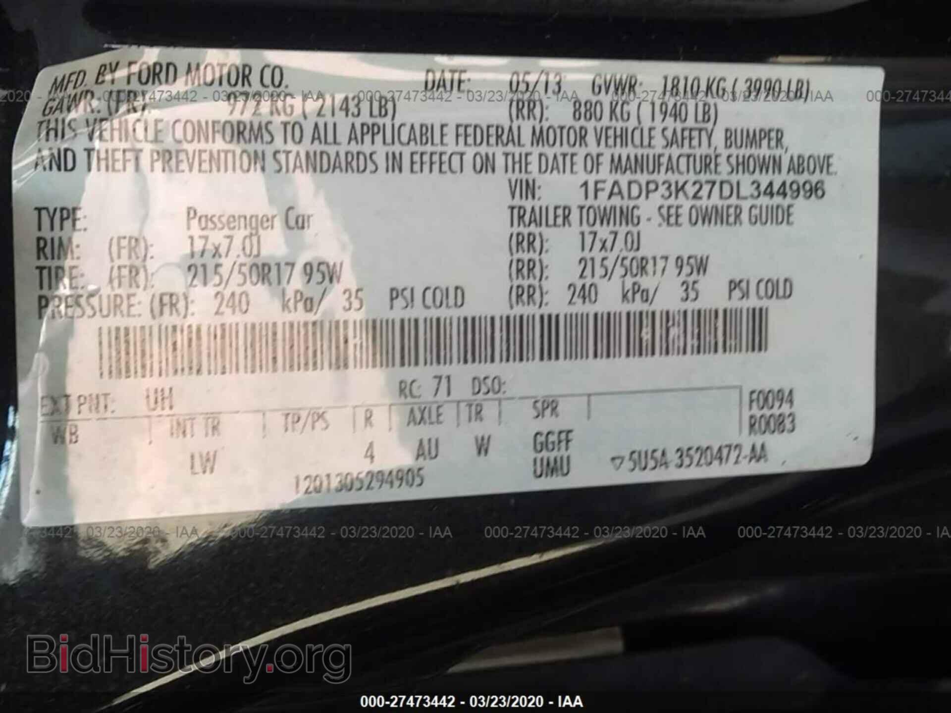 2013 FORD FOCUS - VIN: 1FADP3K27DL344996 - Photo 9