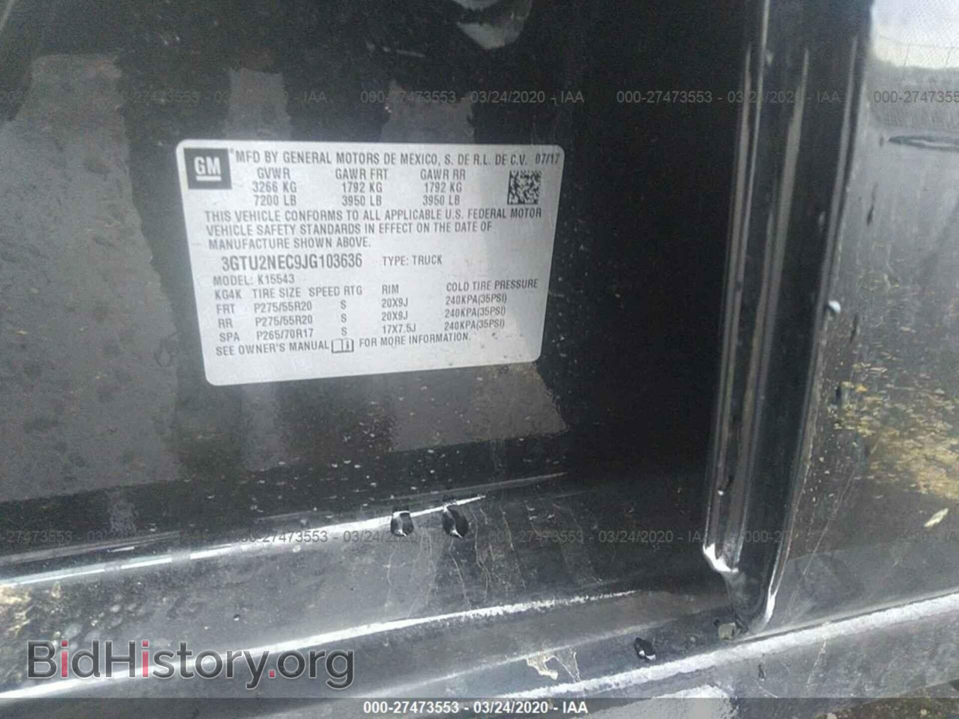 2018 GMC SIERRA - VIN: 3GTU2NEC9JG103636 - Фото 9