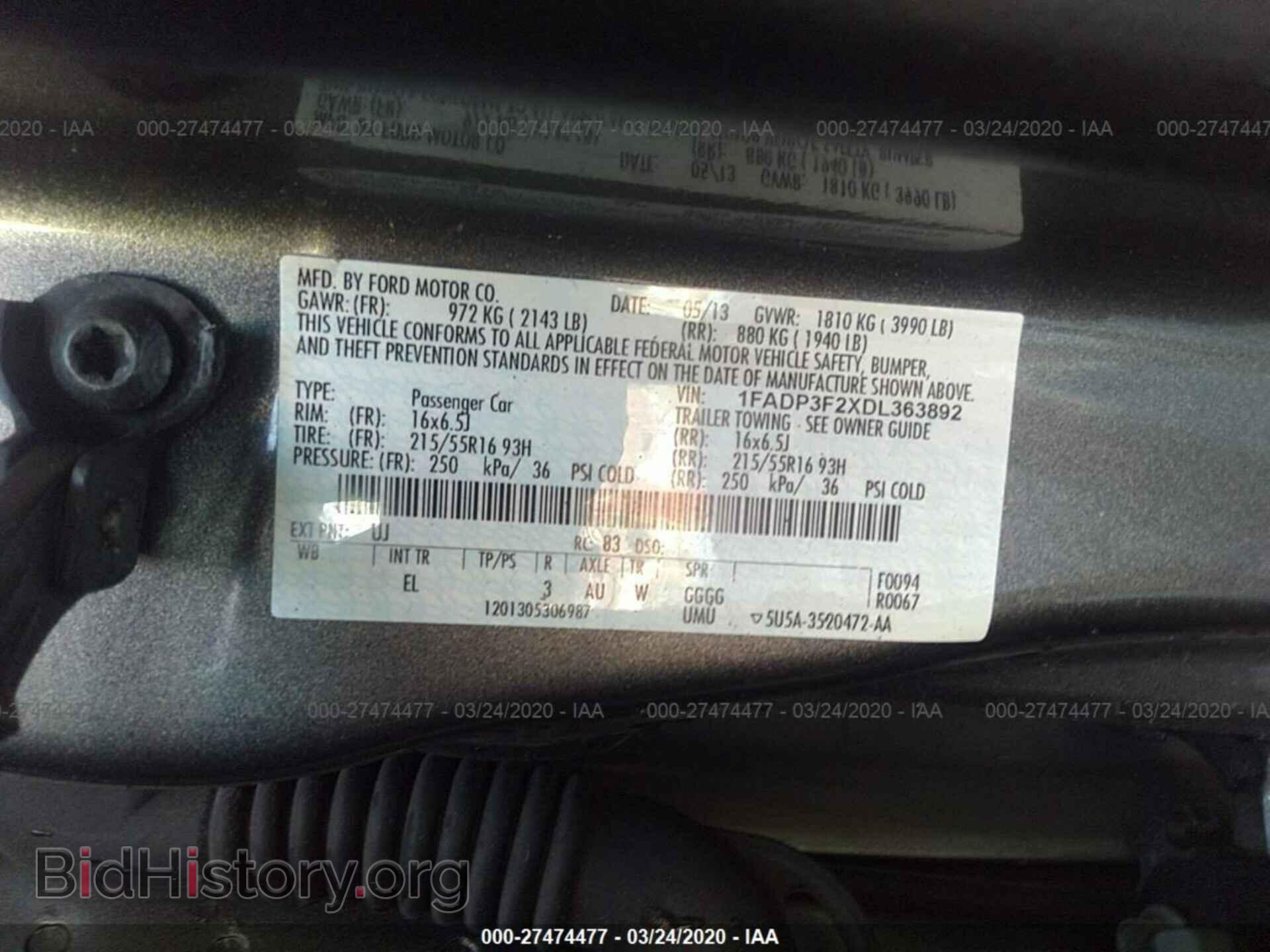 2013 FORD FOCUS - VIN: 1FADP3F2XDL363892 - Фото 9