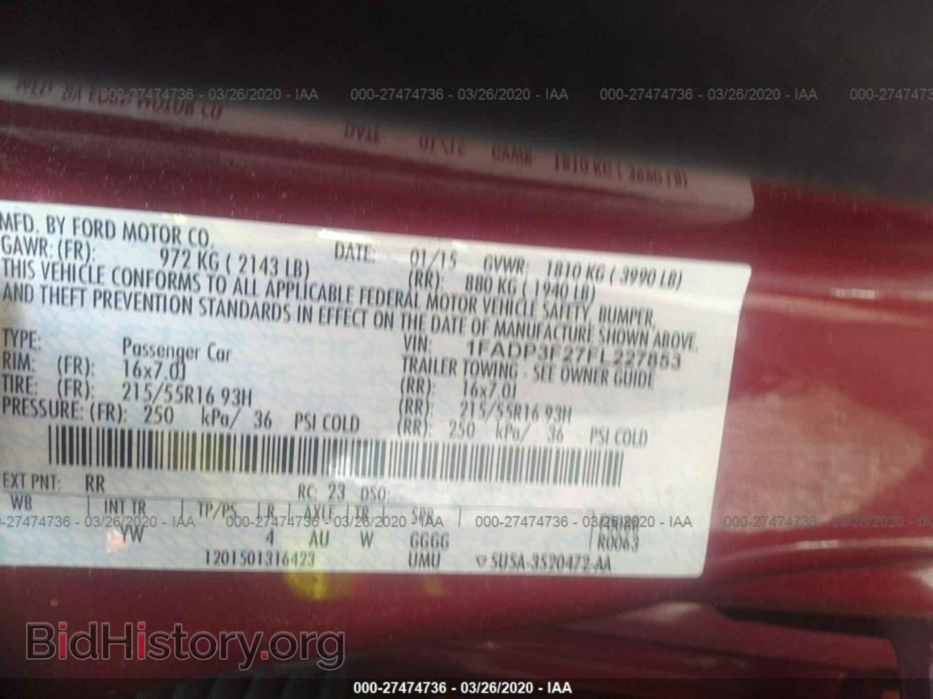 2015 FORD FOCUS - VIN: 1FADP3F27FL227853 - Фото 9