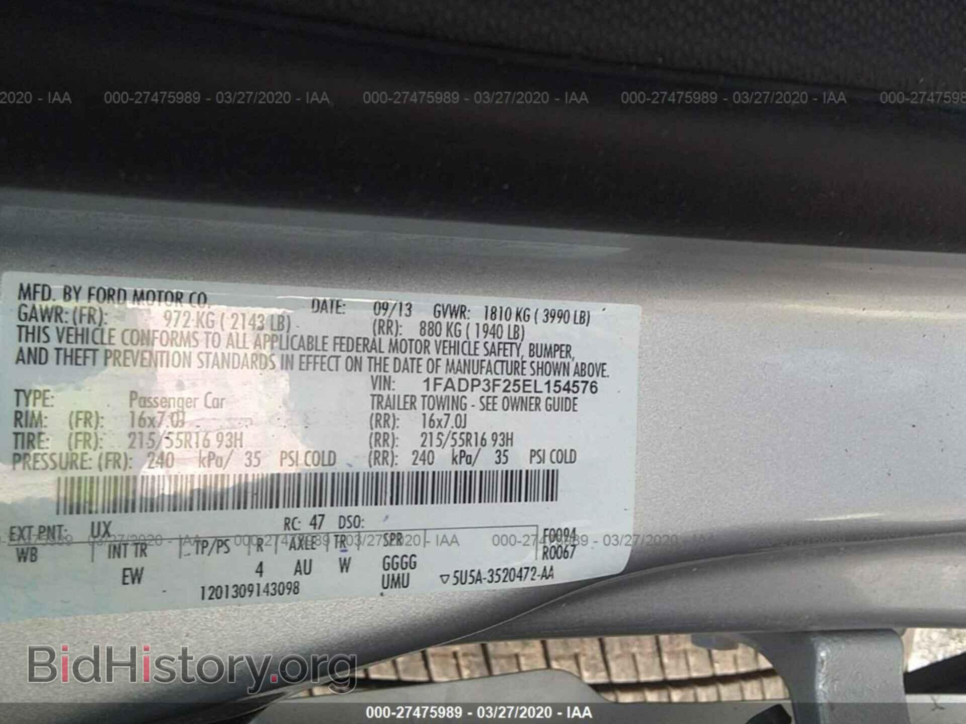 2014 FORD FOCUS - VIN: 1FADP3F25EL154576 - Фото 9