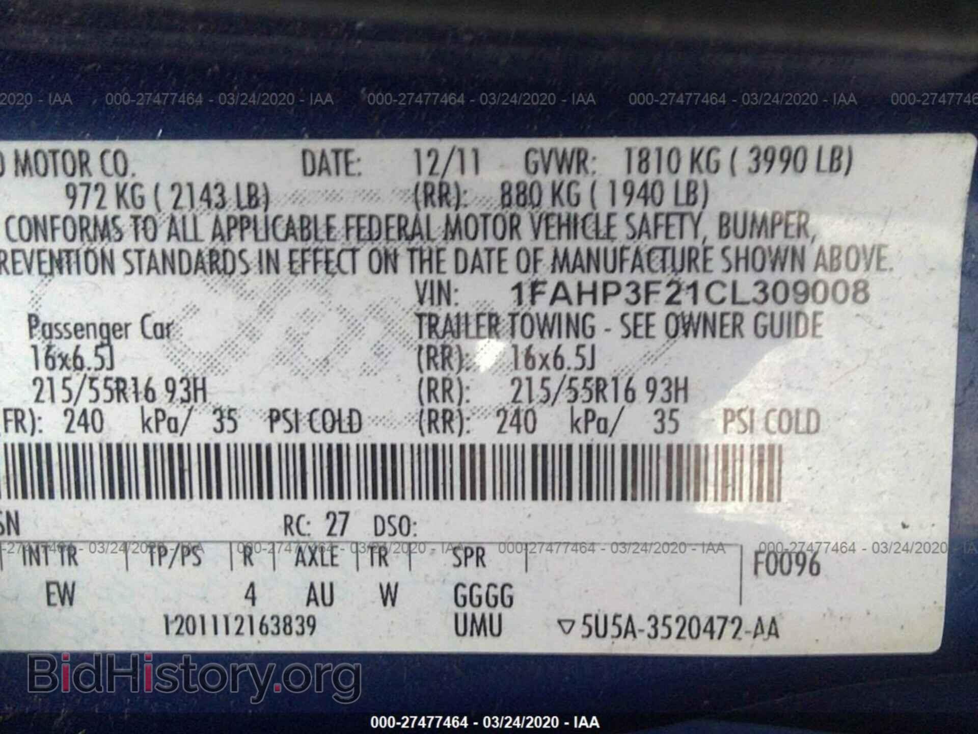 2012 FORD FOCUS - VIN: 1FAHP3F21CL309008 - Photo 9
