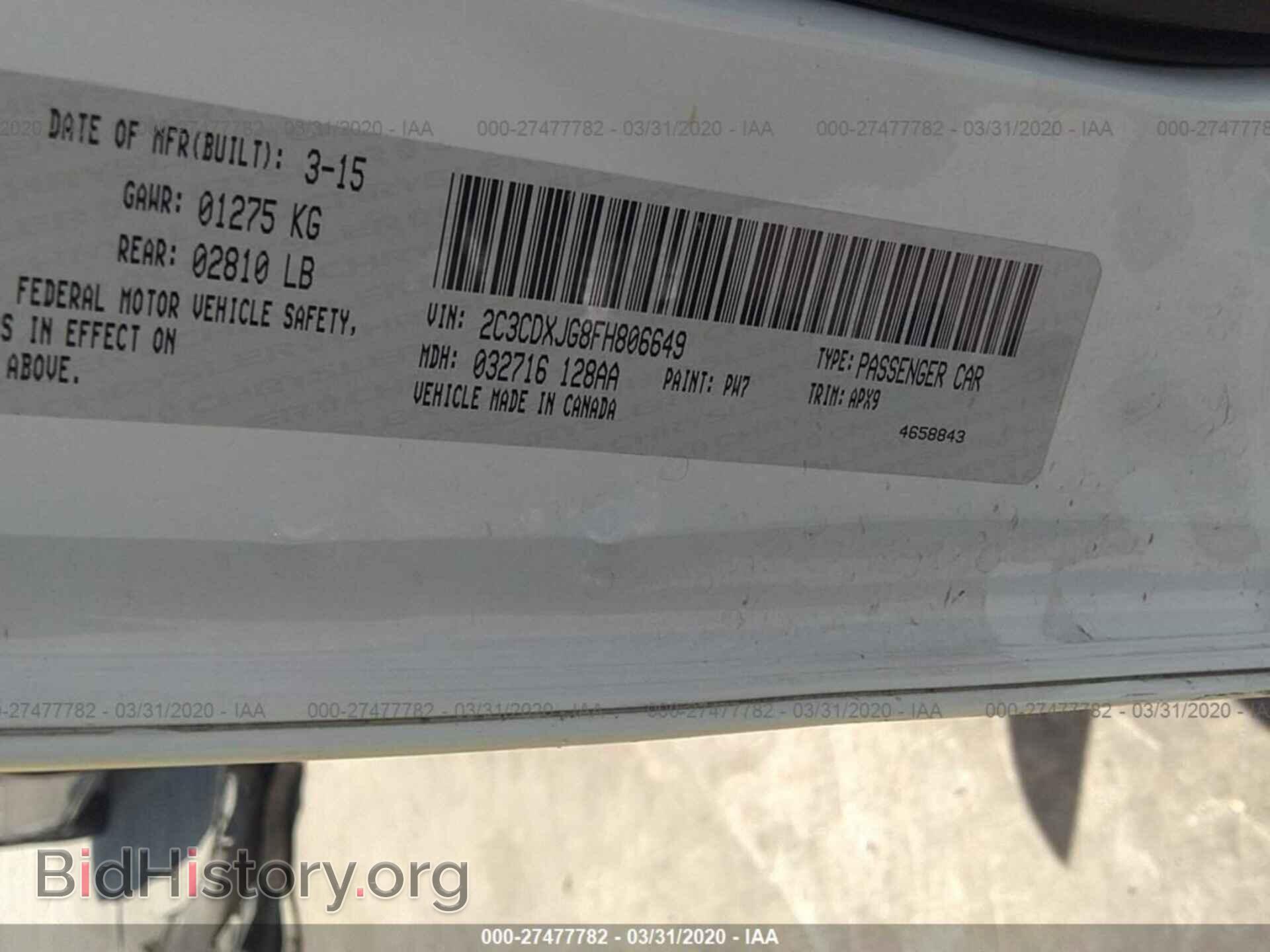 2015 DODGE CHARGER - VIN: 2C3CDXJG8FH806649 - Фото 9
