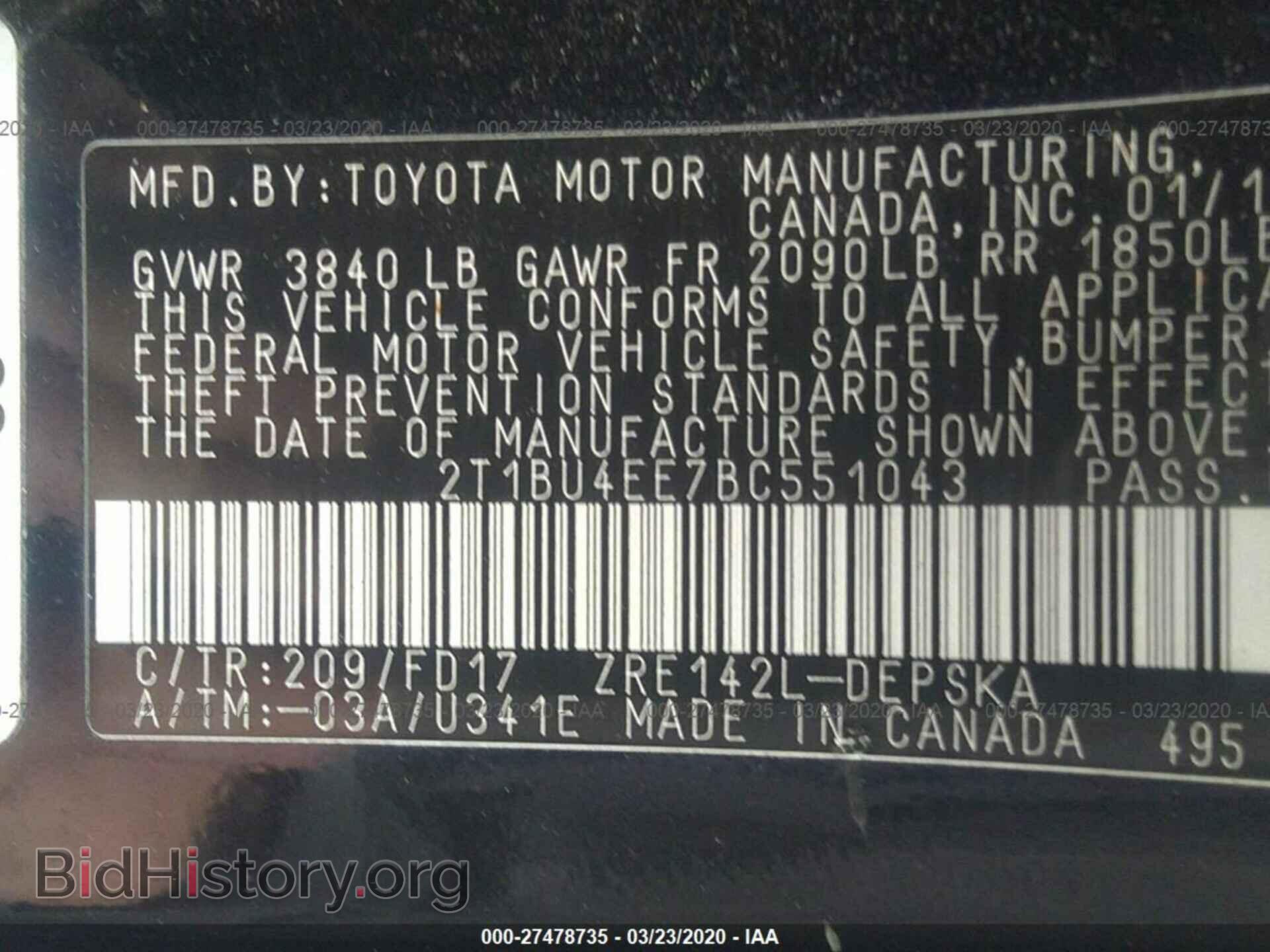2011 TOYOTA COROLLA - VIN: 2T1BU4EE7BC551043 - Фото 9
