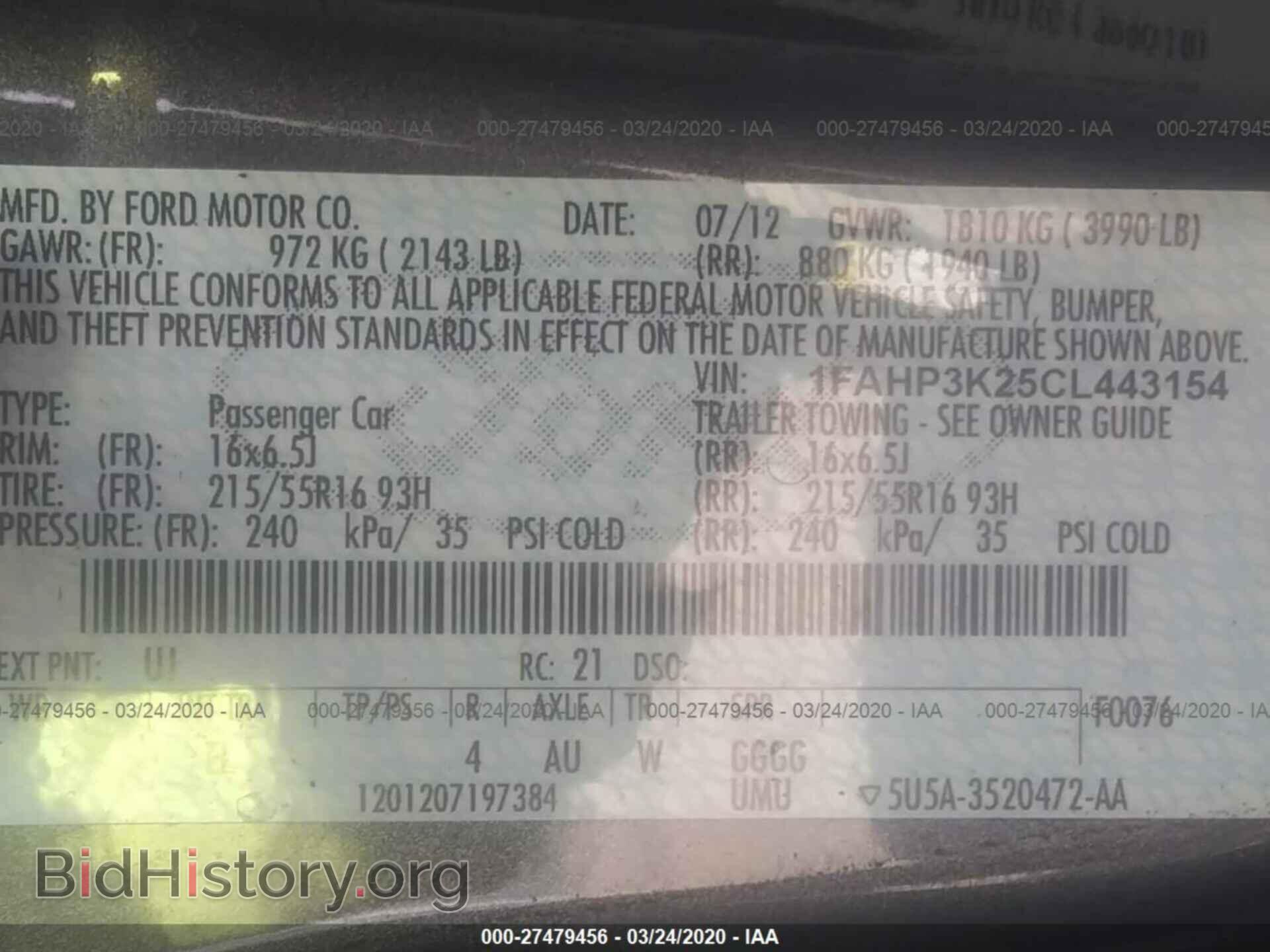 2012 FORD FOCUS - VIN: 1FAHP3K25CL443154 - Photo 9