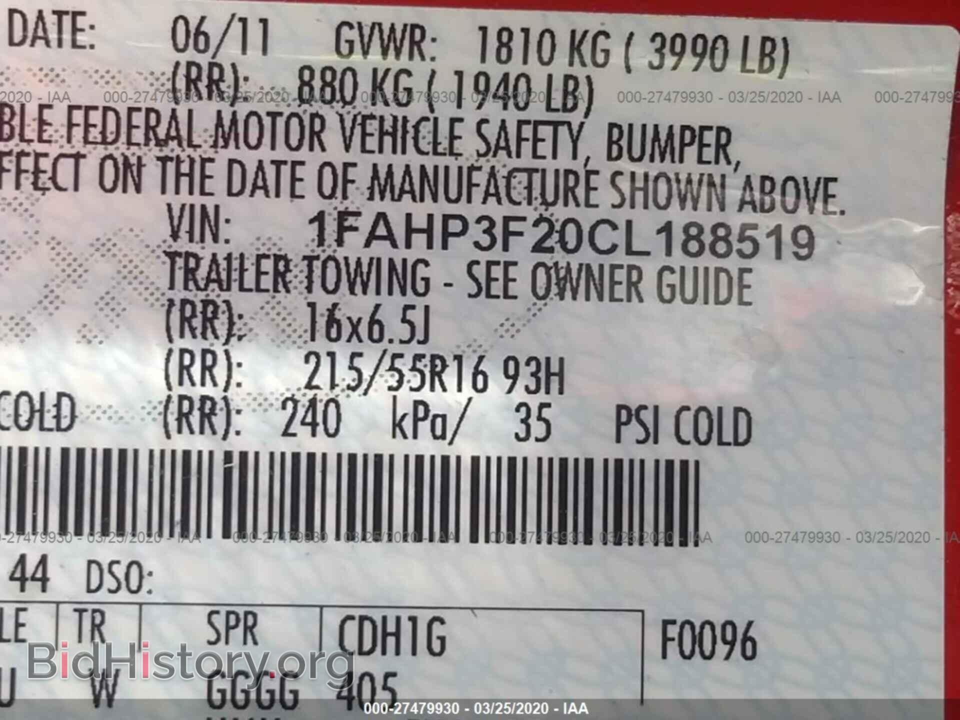 2012 FORD FOCUS - VIN: 1FAHP3F20CL188519 - Фото 9