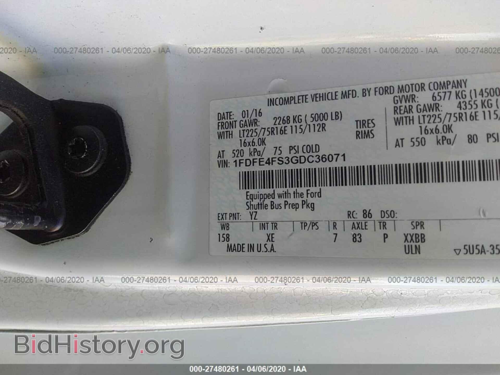 2016 FORD ECONOLINE - VIN: 1FDFE4FS3GDC36071 - Фото 9