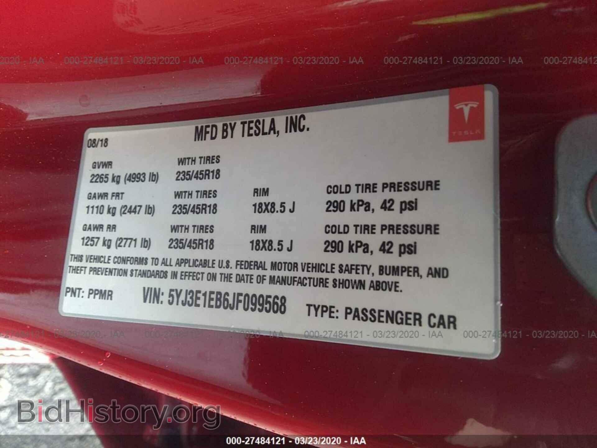 2018 TESLA MODEL 3 - VIN: 5YJ3E1EB6JF099568 - Photo 9