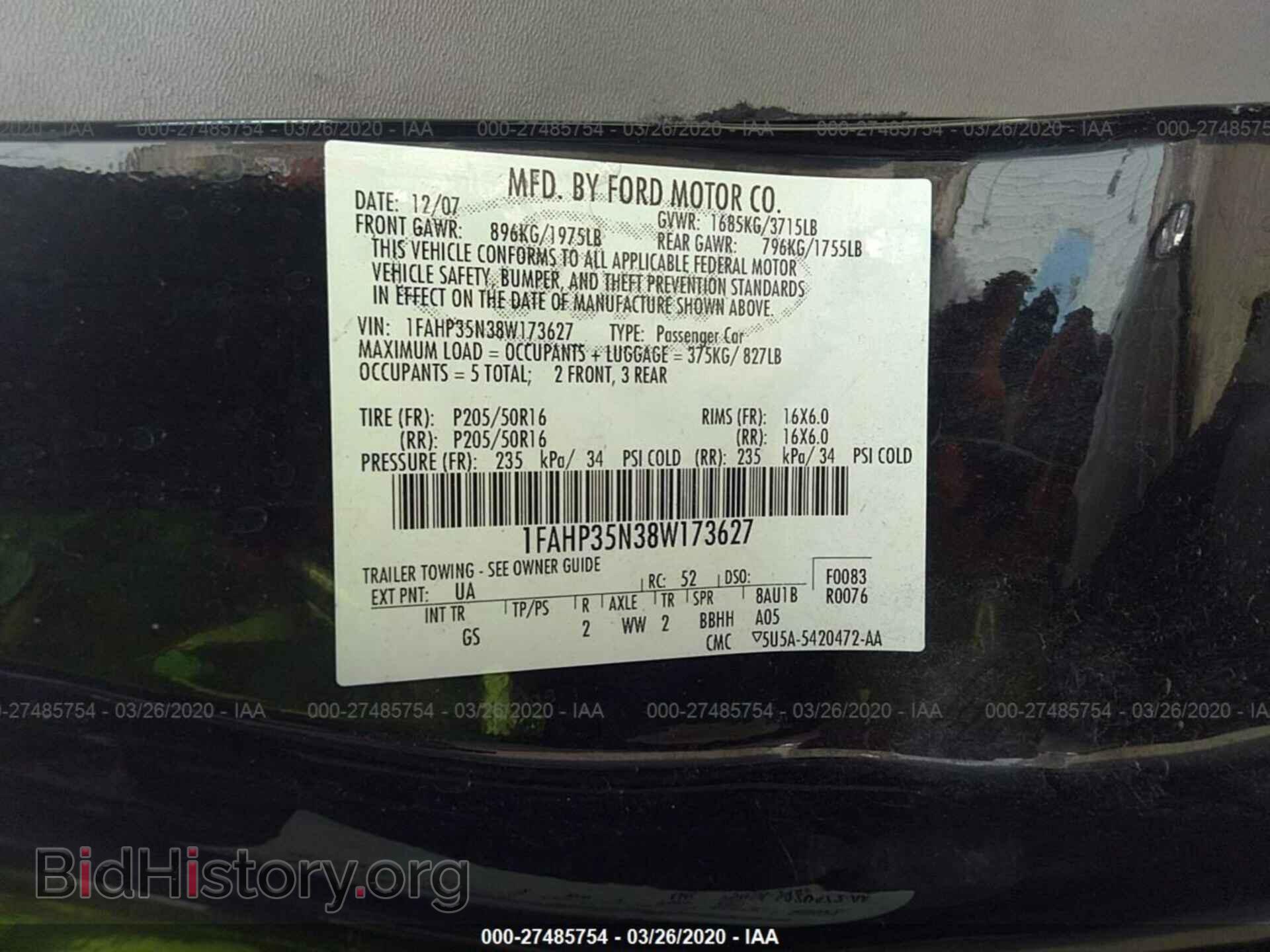 2008 FORD FOCUS - VIN: 1FAHP35N38W173627 - Фото 9