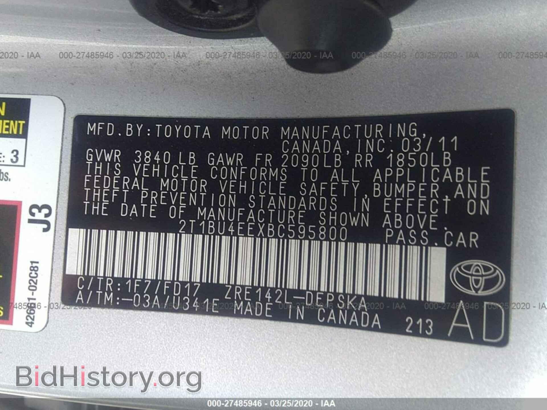 2011 TOYOTA COROLLA - VIN: 2T1BU4EEXBC595800 - Photo 9