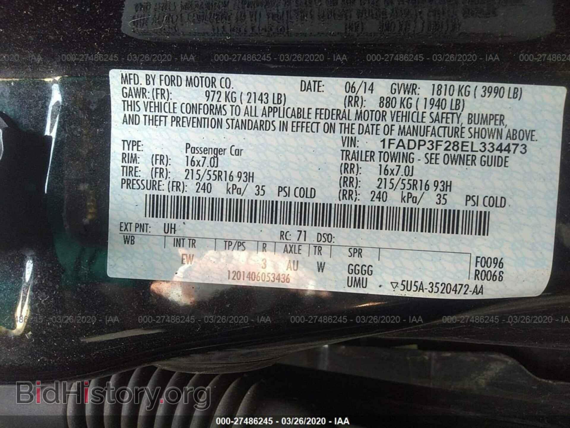 2014 FORD FOCUS - VIN: 1FADP3F28EL334473 - Фото 9