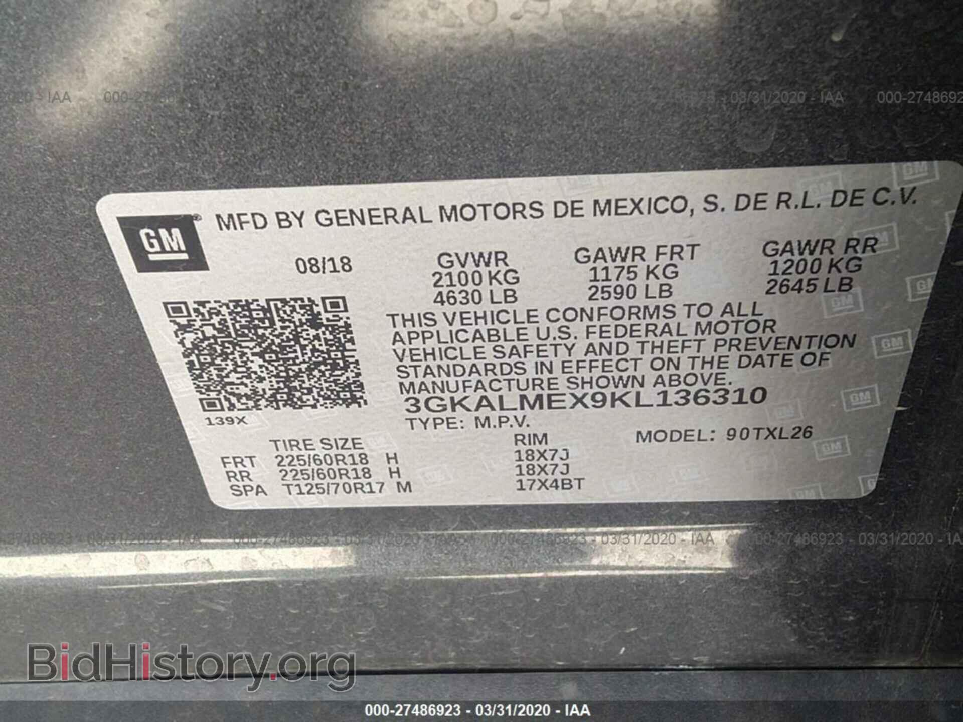2019 GMC TERRAIN - VIN: 3GKALMEX9KL136310 - Photo 9