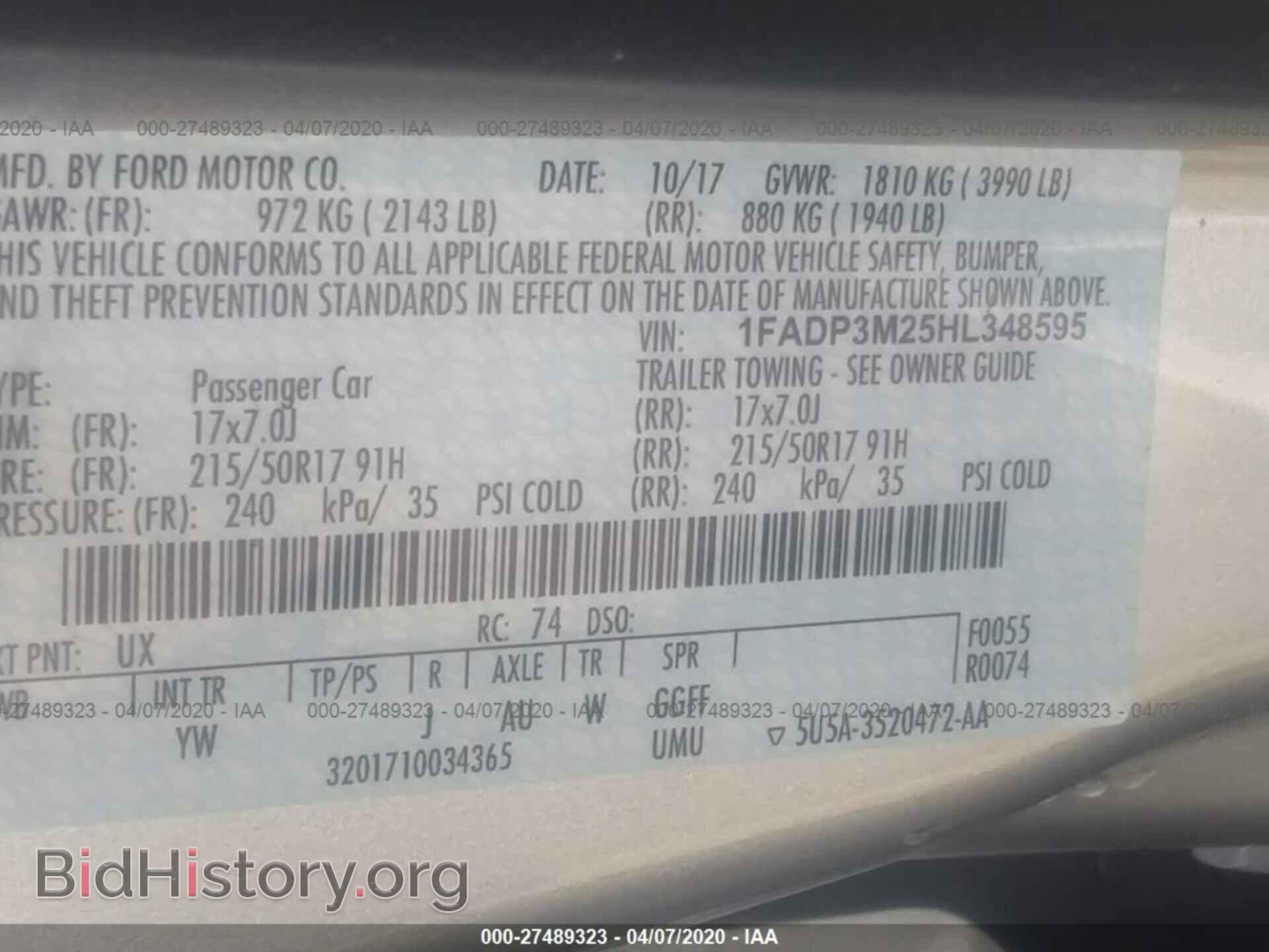 2017 FORD FOCUS - VIN: 1FADP3M25HL348595 - Photo 9