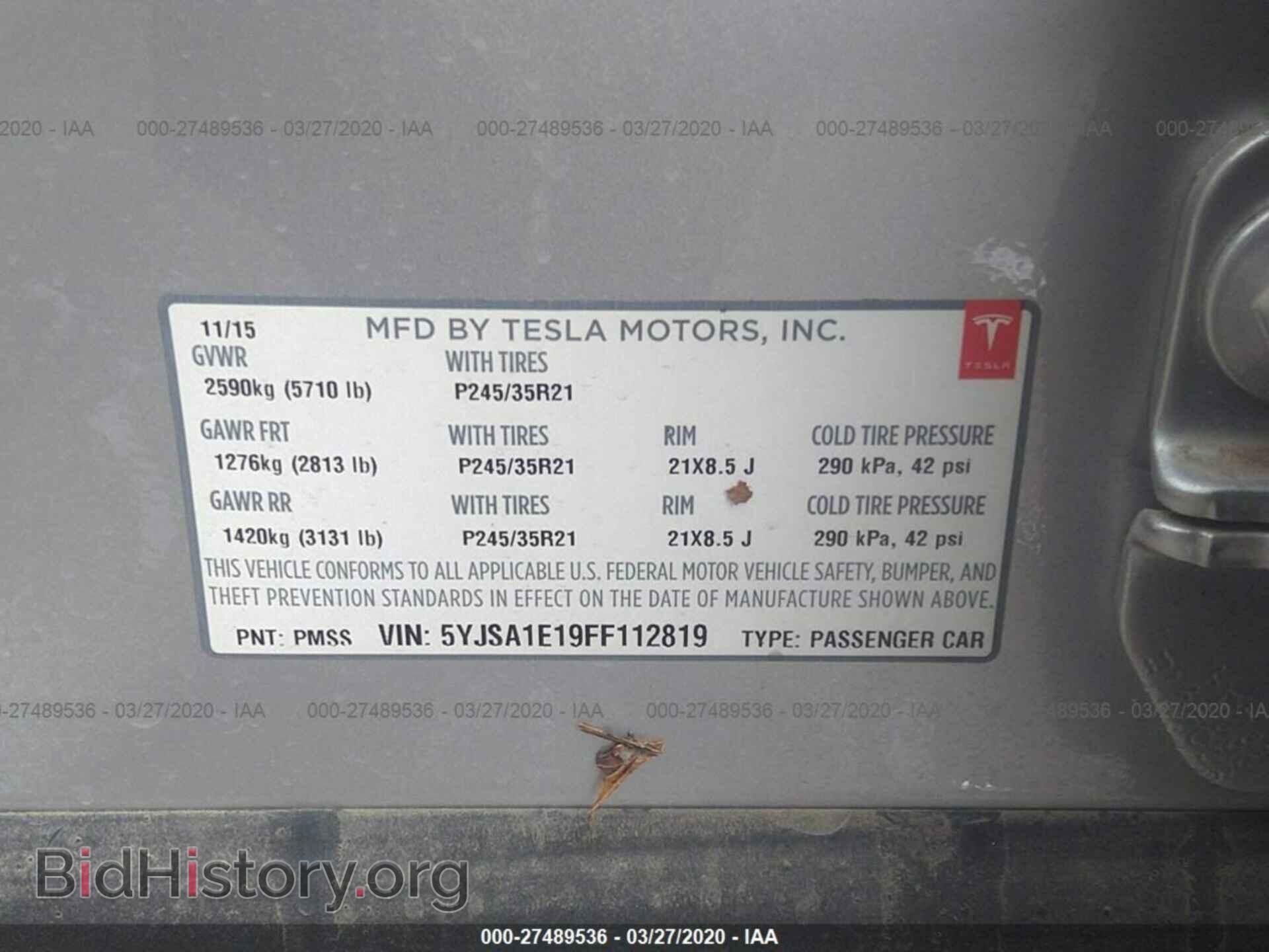2015 TESLA MODEL S - VIN: 5YJSA1E19FF112819 - Photo 9