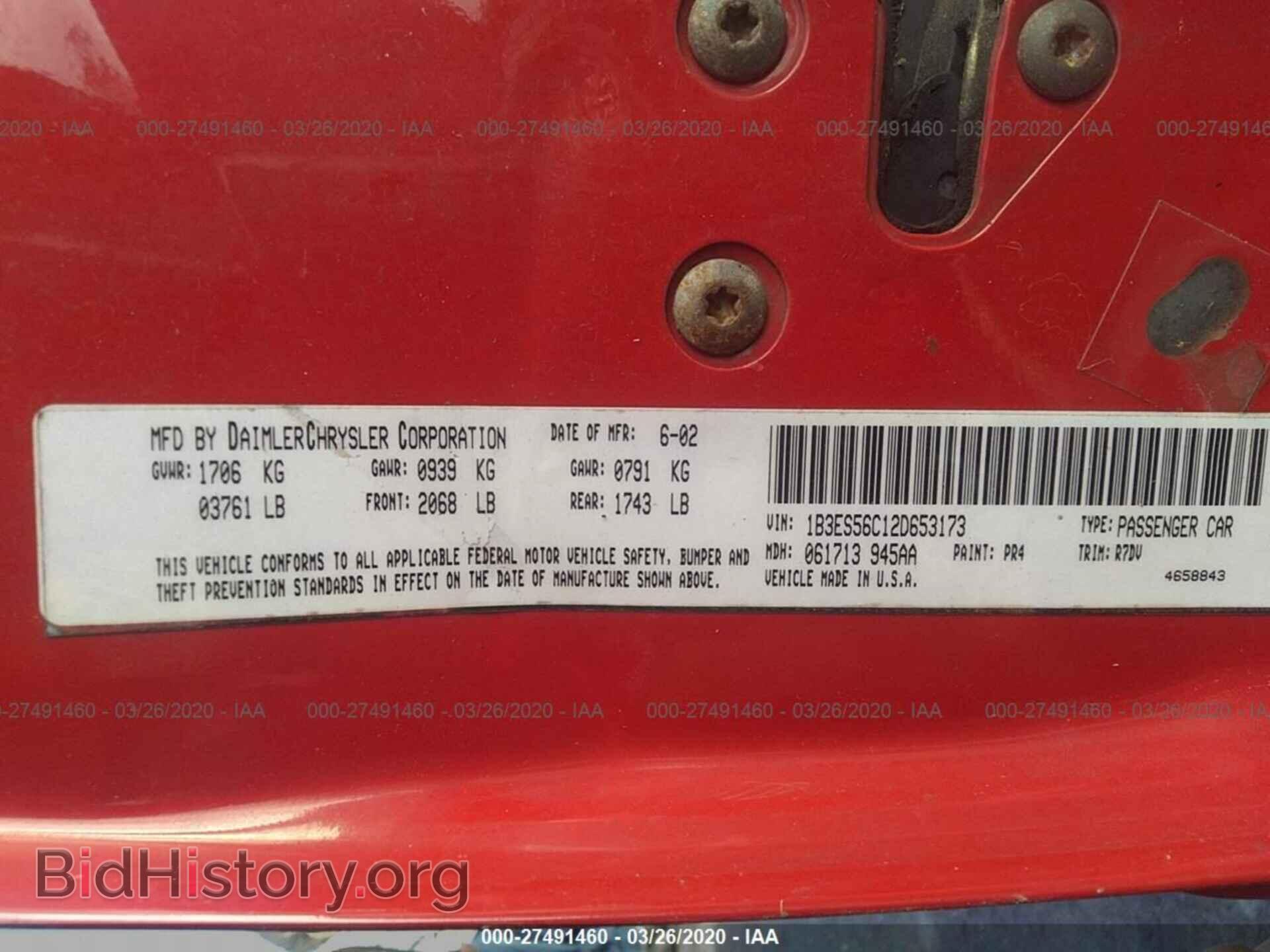 2002 DODGE NEON - VIN: 1B3ES56C12D653173 - Photo 9