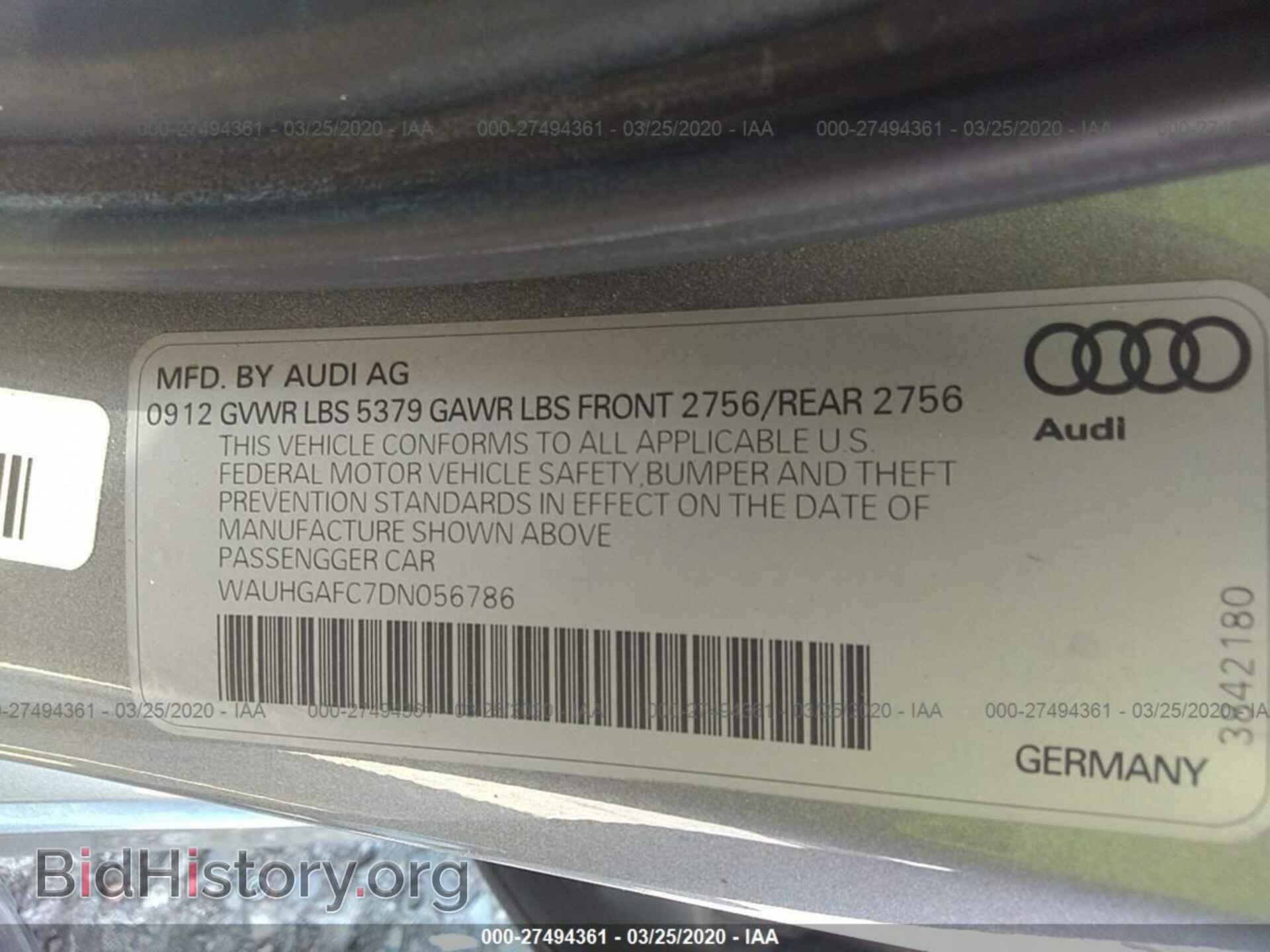 2013 AUDI A6 - VIN: WAUHGAFC7DN056786 - Фото 9
